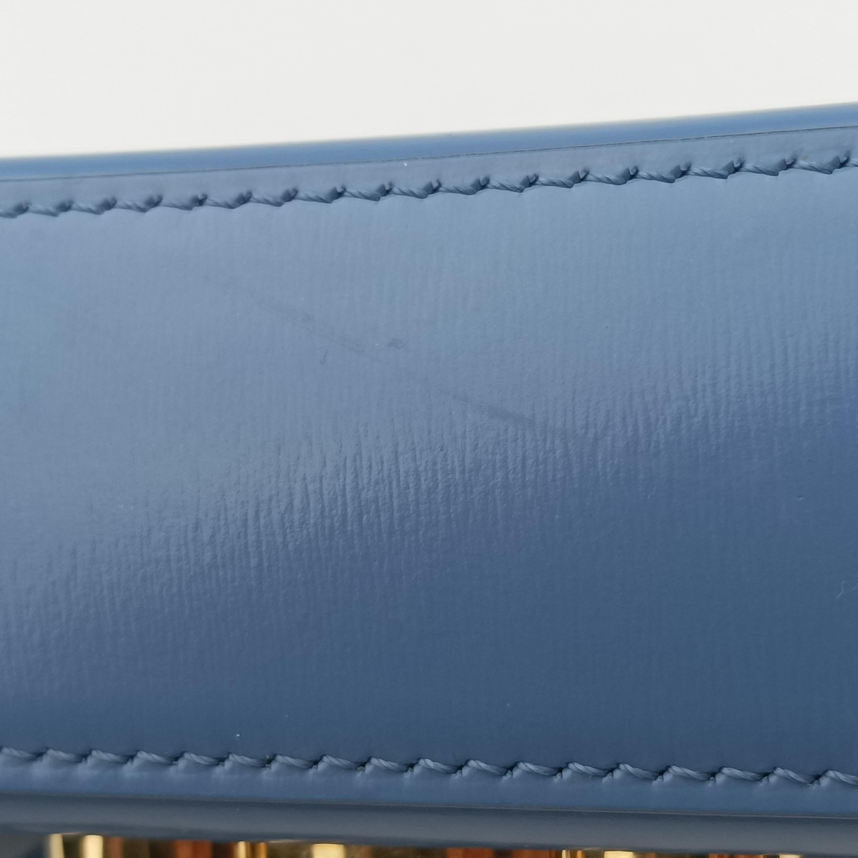Vintage Celine Teen Triomphe Blue Leather  shoulderbag | stylenewstar