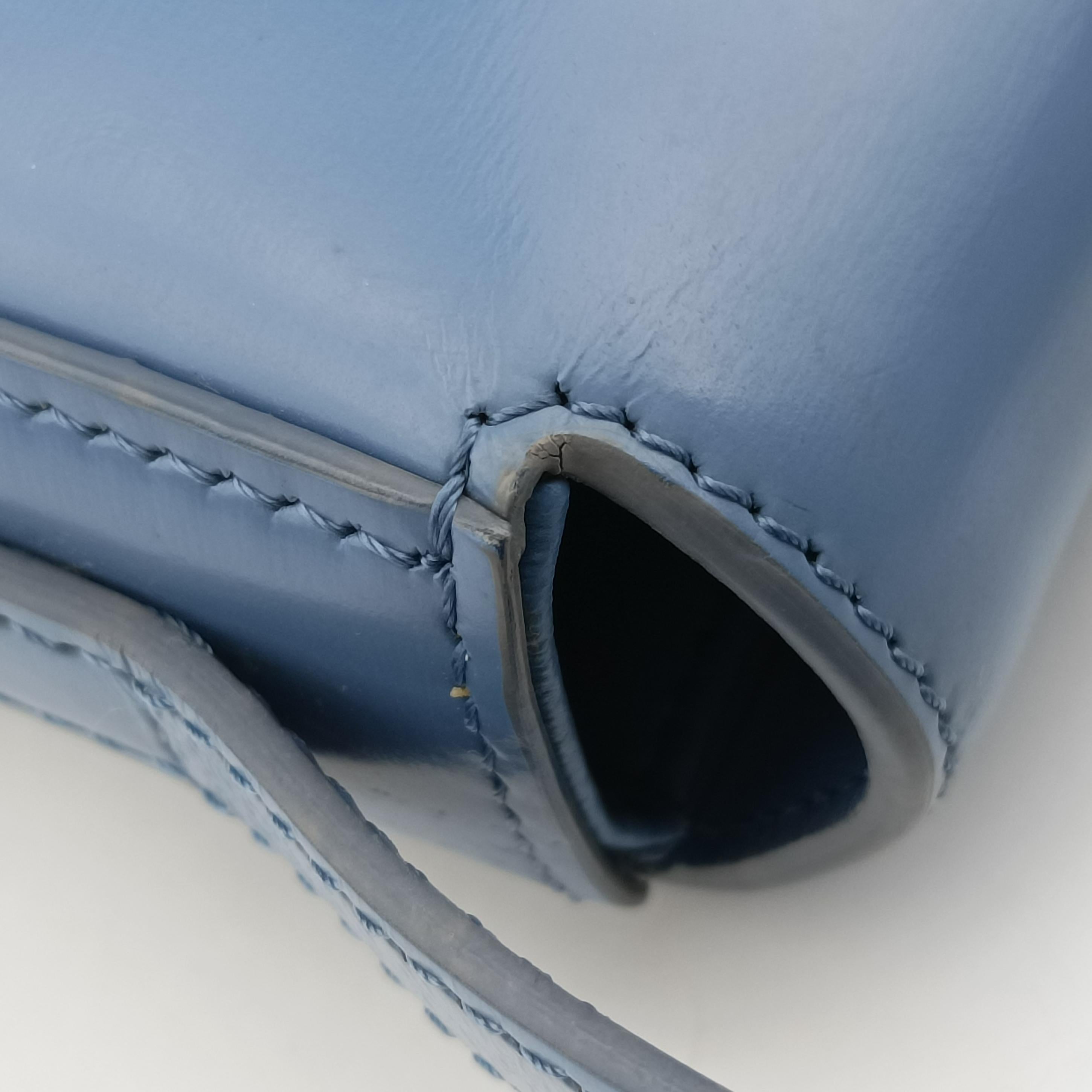 Vintage Celine Teen Triomphe Blue Leather  shoulderbag | stylenewstar