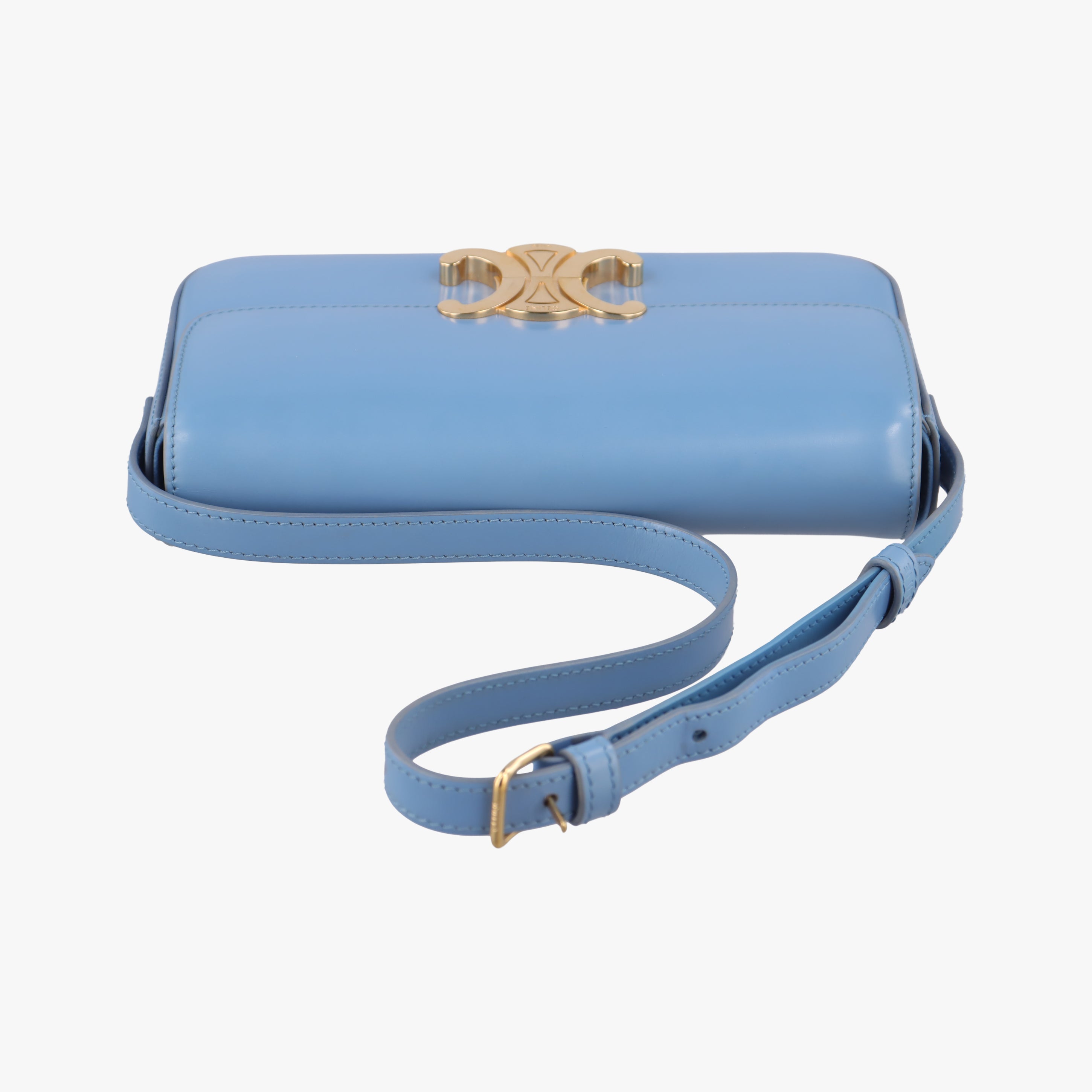 Vintage Celine Teen Triomphe Blue Leather  shoulderbag | stylenewstar