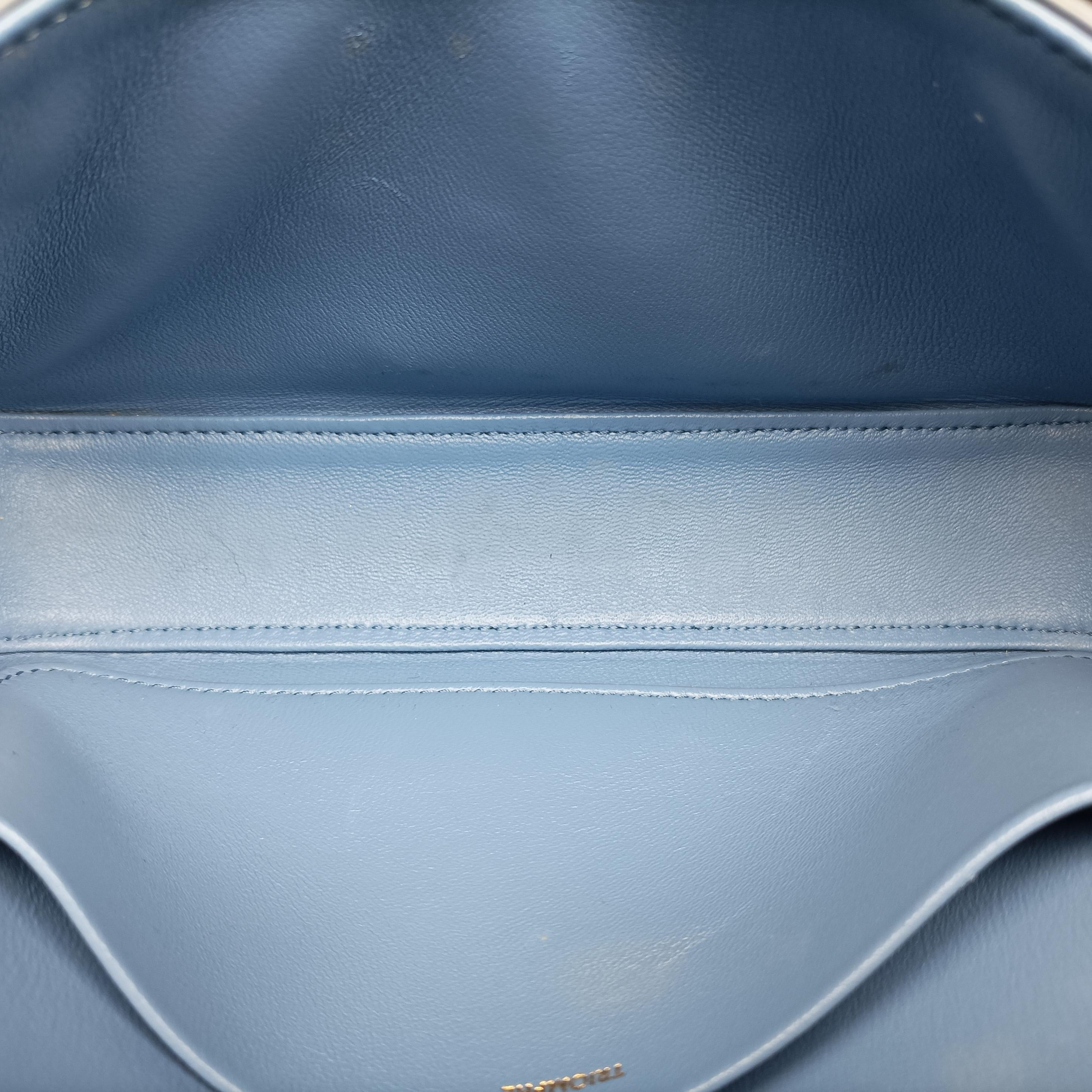 Vintage Celine Teen Triomphe Blue Leather  shoulderbag | stylenewstar