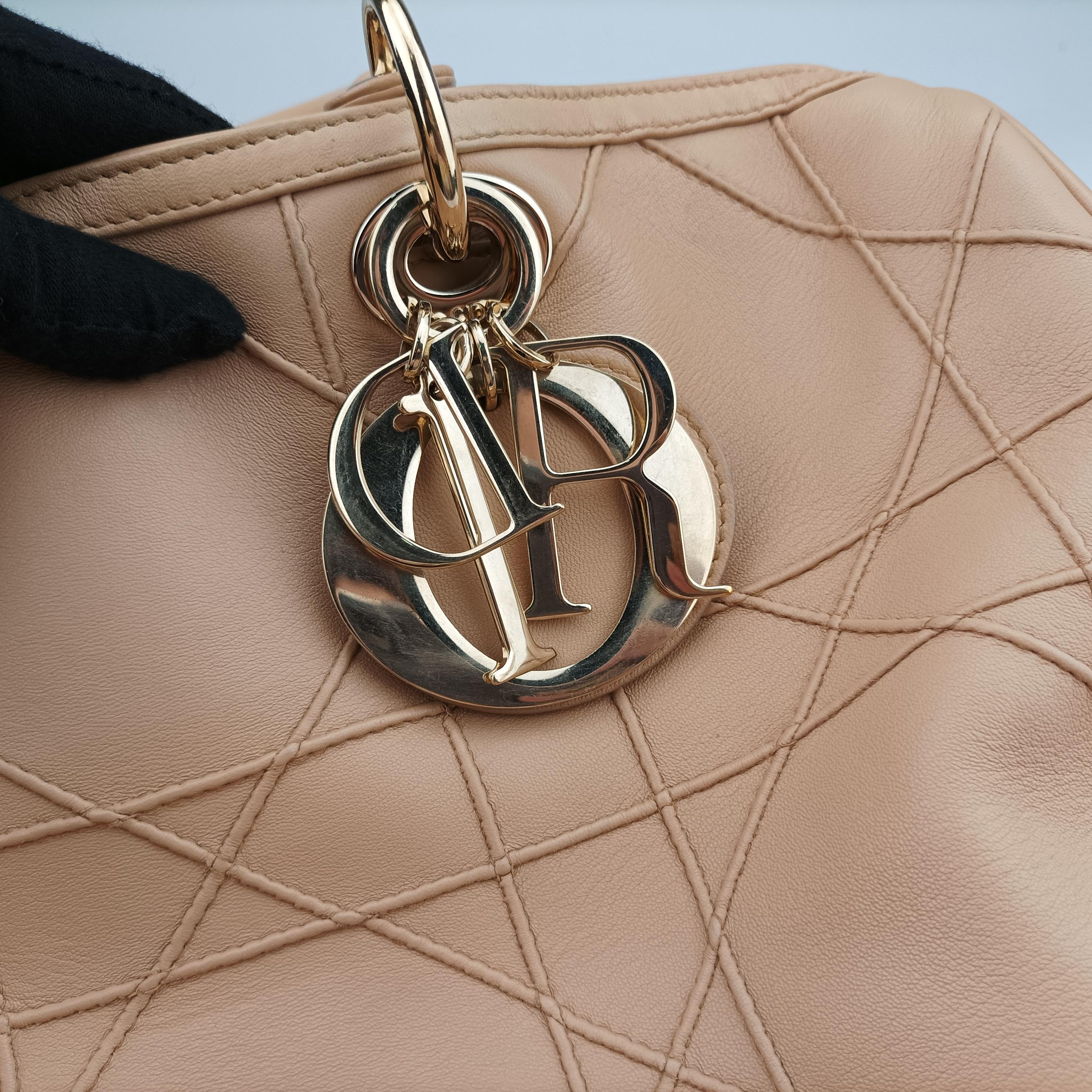Pre-owned Christian Dior Granville Beige lambskin  handbag | stylenewstar