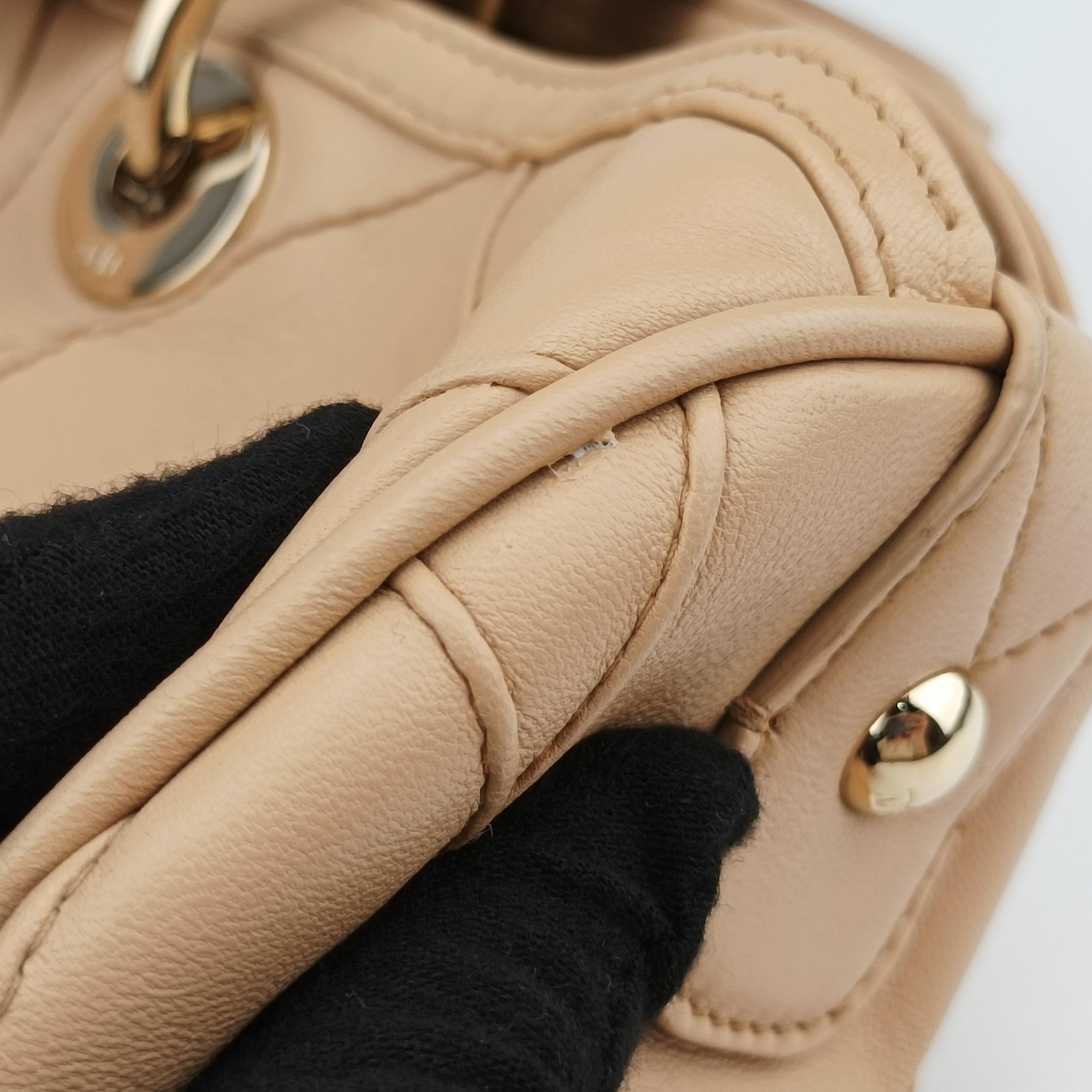 Pre-owned Christian Dior Granville Beige lambskin  handbag | stylenewstar