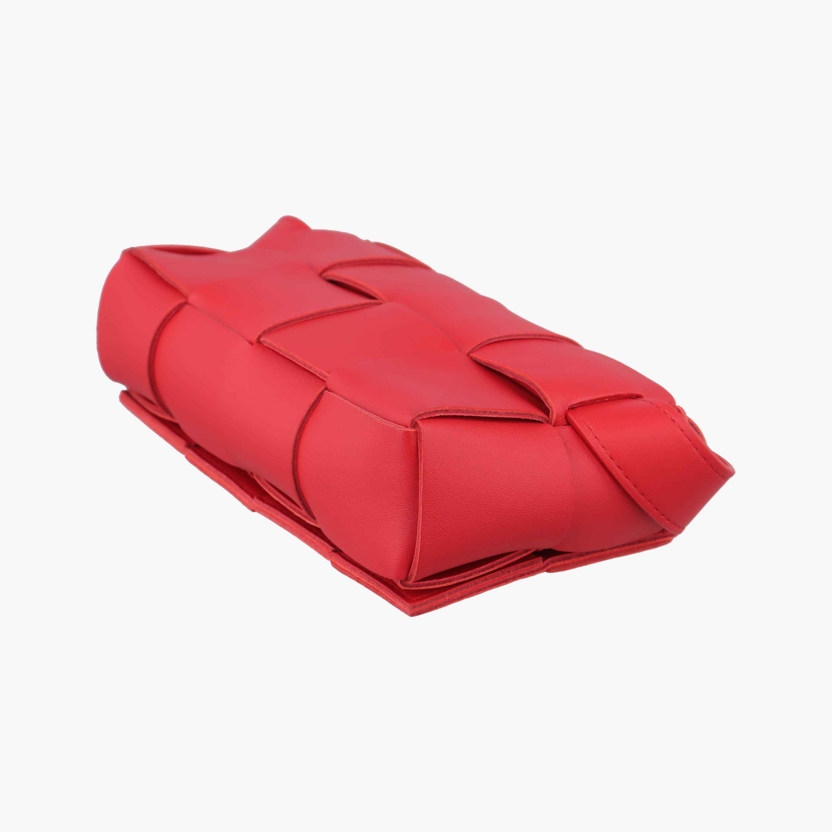 Vintage Bottega Veneta CASSETTE Red lambskin  shoulderbag | stylenewstar