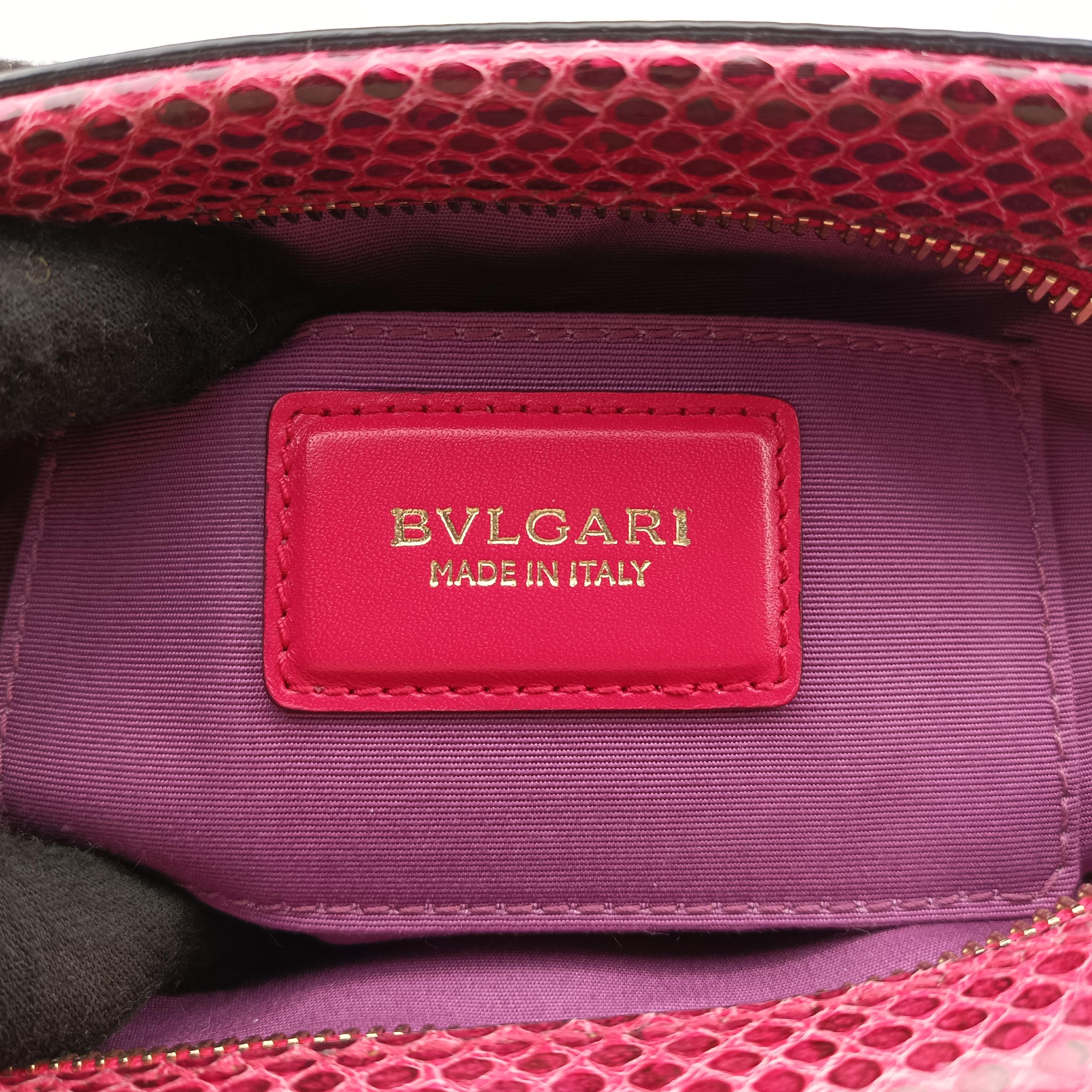 Pre-owned Bvlgari Serpenti Scaglie Red leather  shoulderbag | stylenewstar