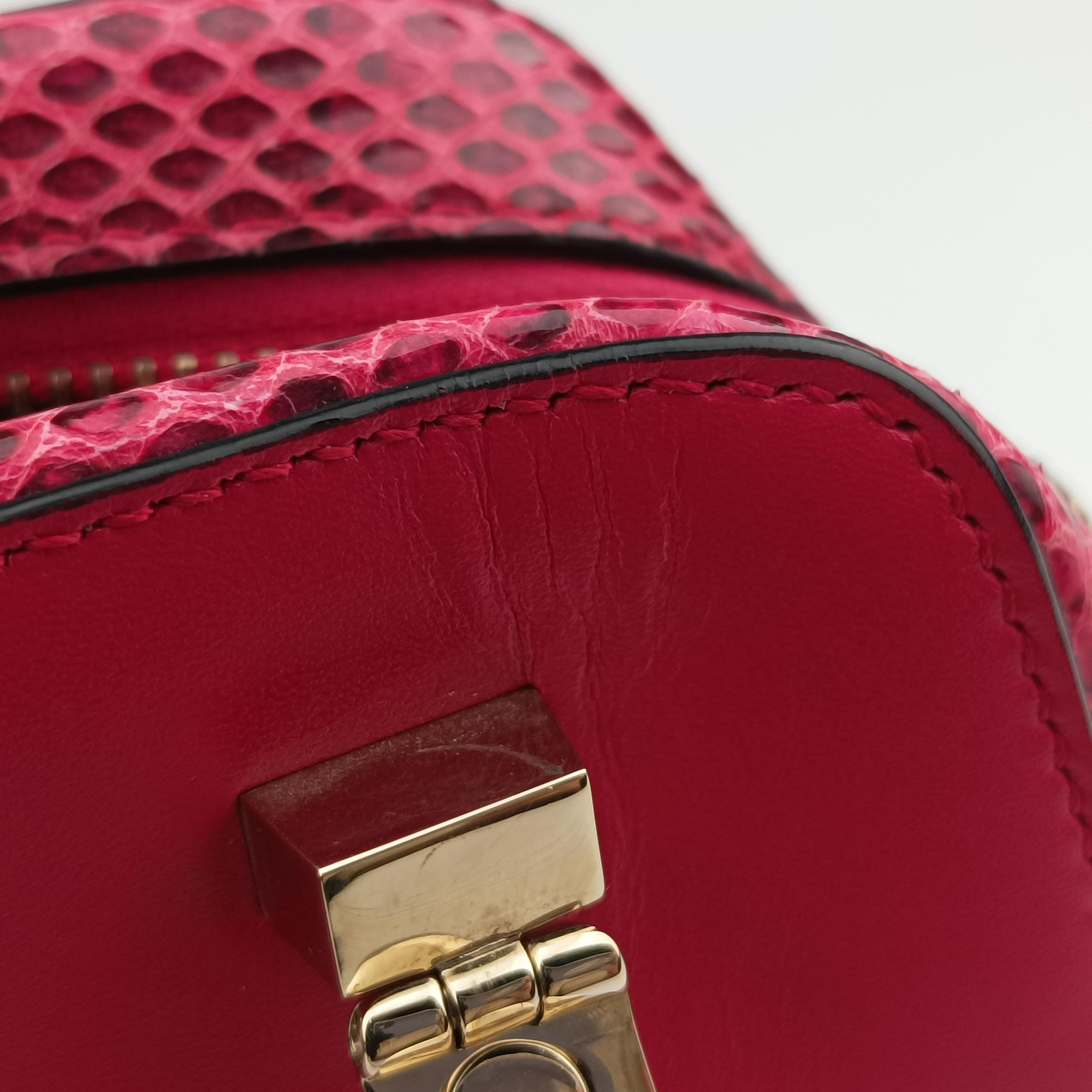 Pre-owned Bvlgari Serpenti Scaglie Red leather  shoulderbag | stylenewstar