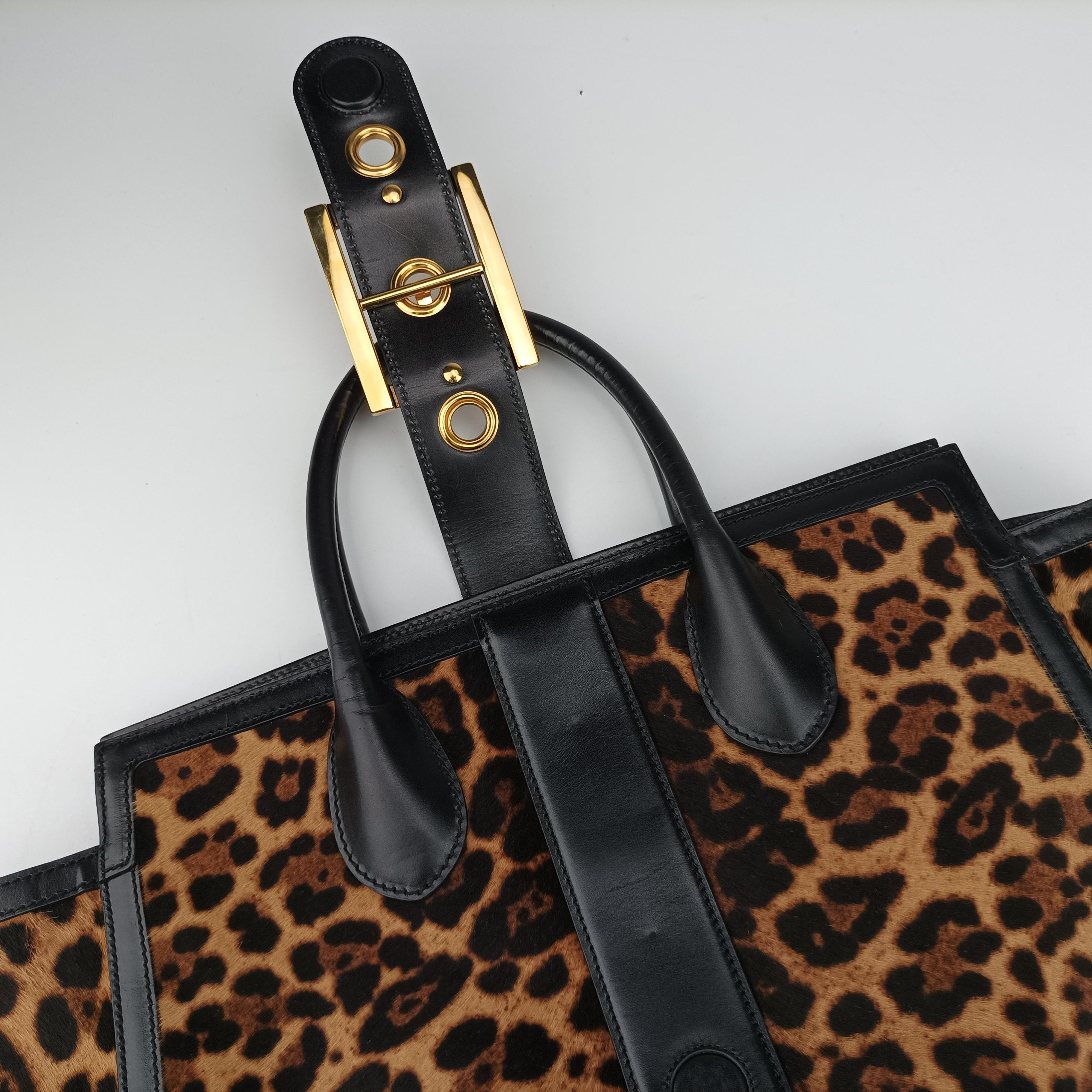 Pre-owned Gucci Lady Buckle Top Handle Multicolour ponyhair 323652 handbag | stylenewstar