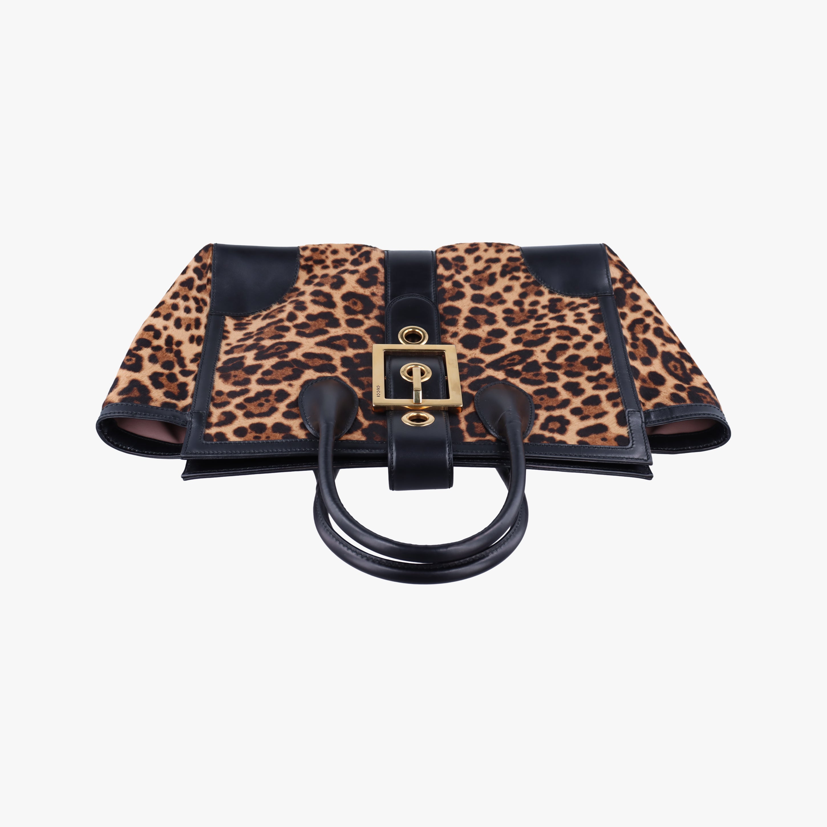 Pre-owned Gucci Lady Buckle Top Handle Multicolour ponyhair 323652 handbag | stylenewstar