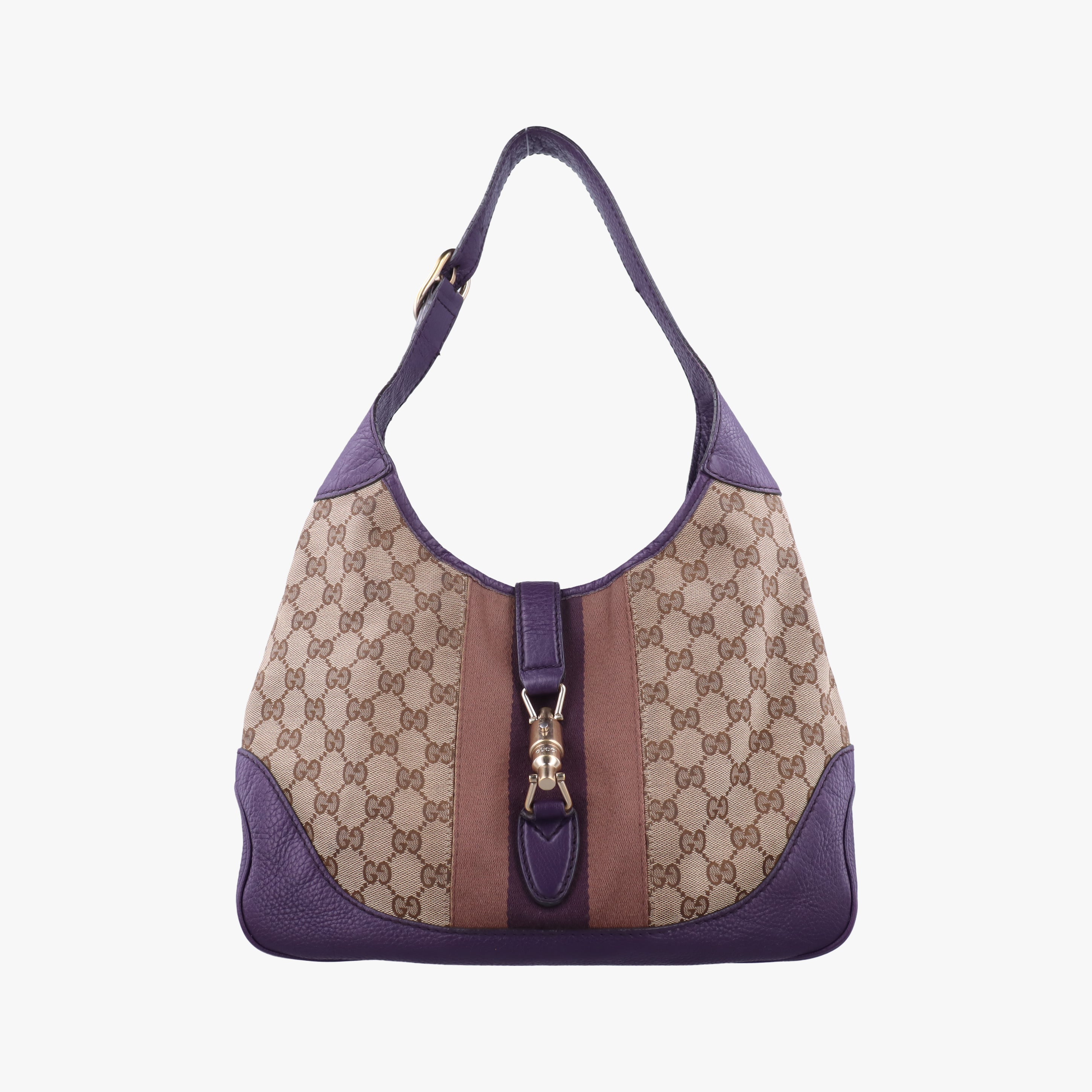 Secondhand Gucci Jackie Flora Hobo beige×purple fabric 277520 shoulderbag | stylenewstar