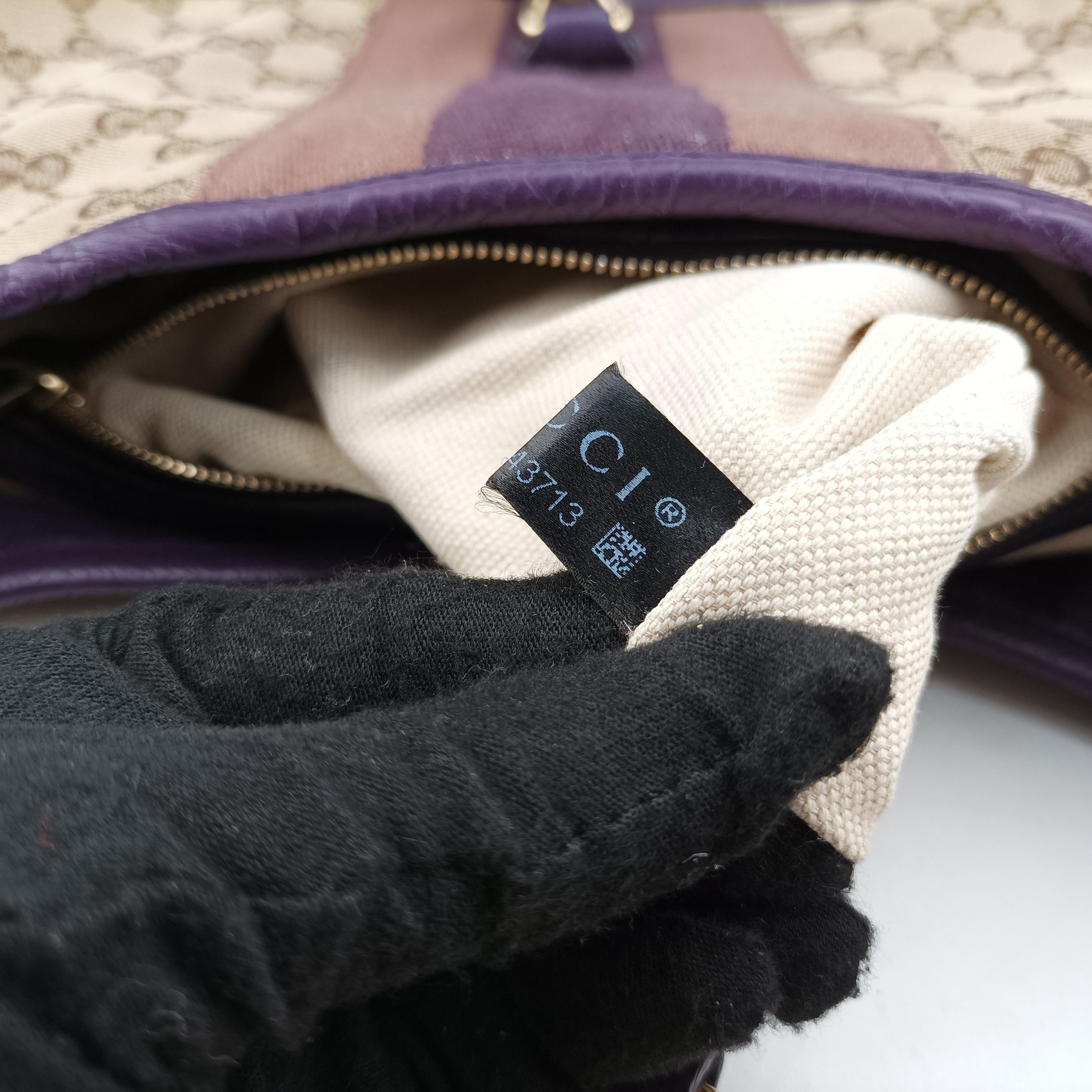 Secondhand Gucci Jackie Flora Hobo beige×purple fabric 277520 shoulderbag | stylenewstar