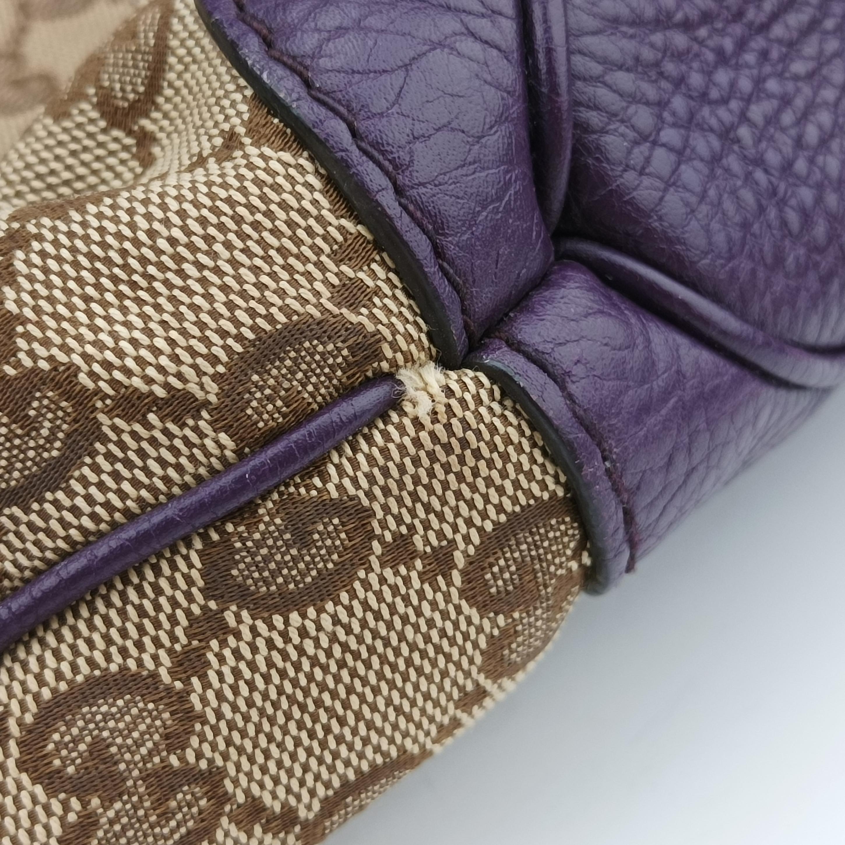 Secondhand Gucci Jackie Flora Hobo beige×purple fabric 277520 shoulderbag | stylenewstar