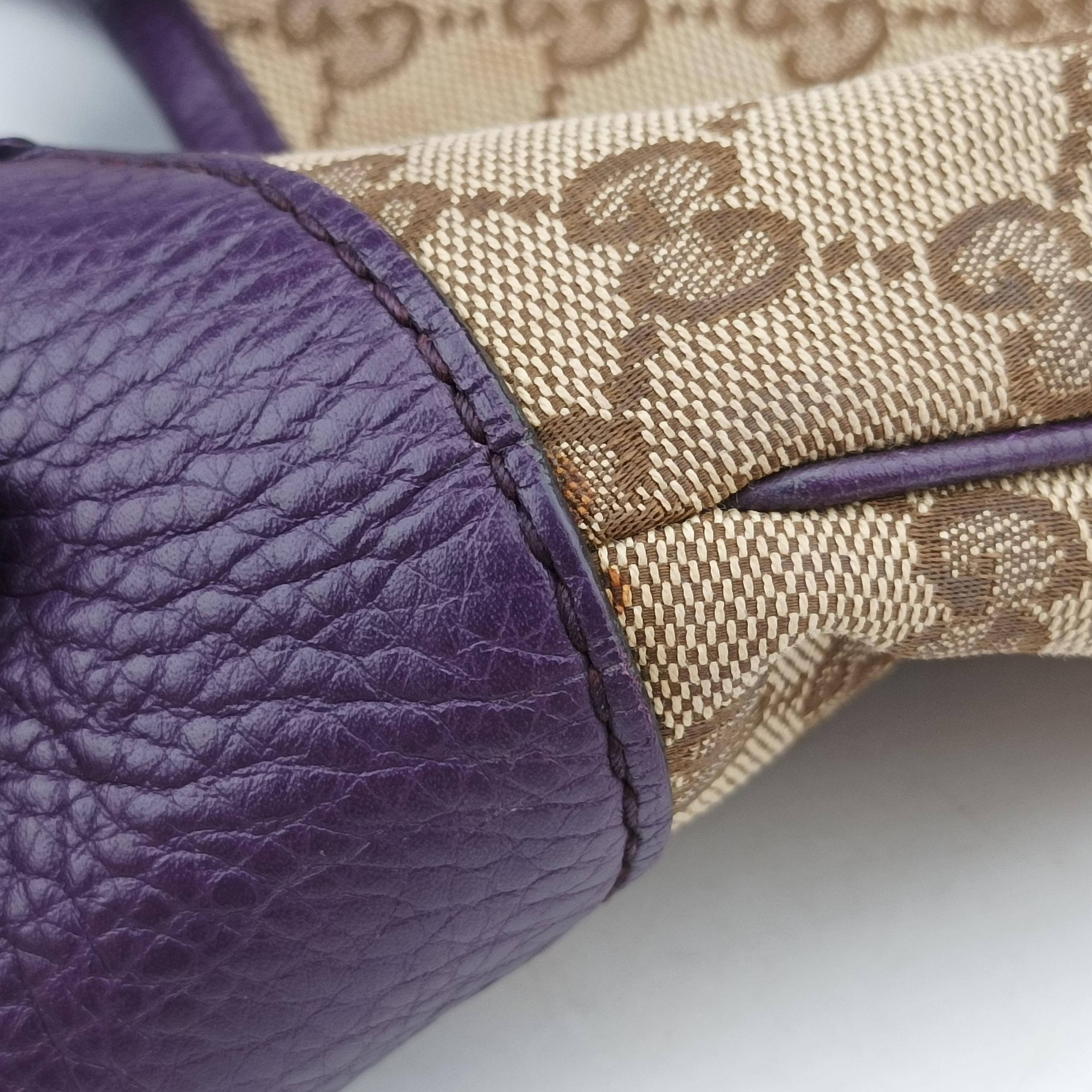 Secondhand Gucci Jackie Flora Hobo beige×purple fabric 277520 shoulderbag | stylenewstar