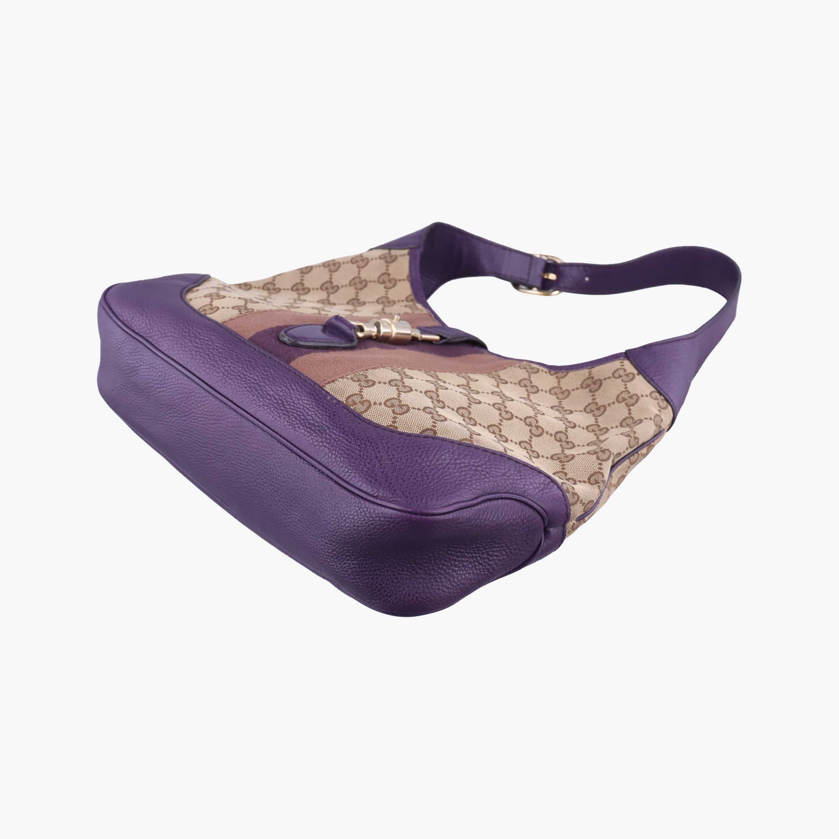 Secondhand Gucci Jackie Flora Hobo beige×purple fabric 277520 shoulderbag | stylenewstar