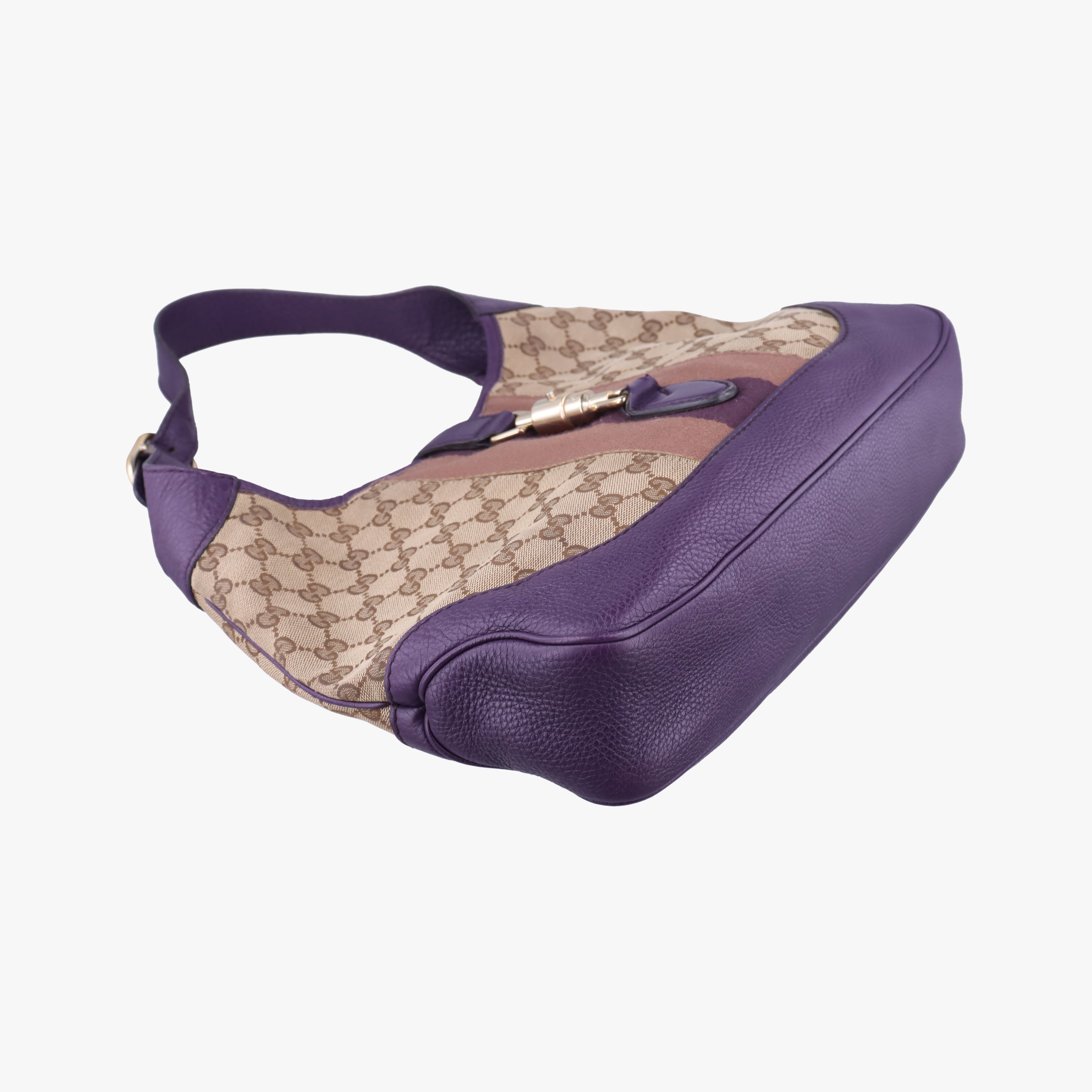 Secondhand Gucci Jackie Flora Hobo beige×purple fabric 277520 shoulderbag | stylenewstar