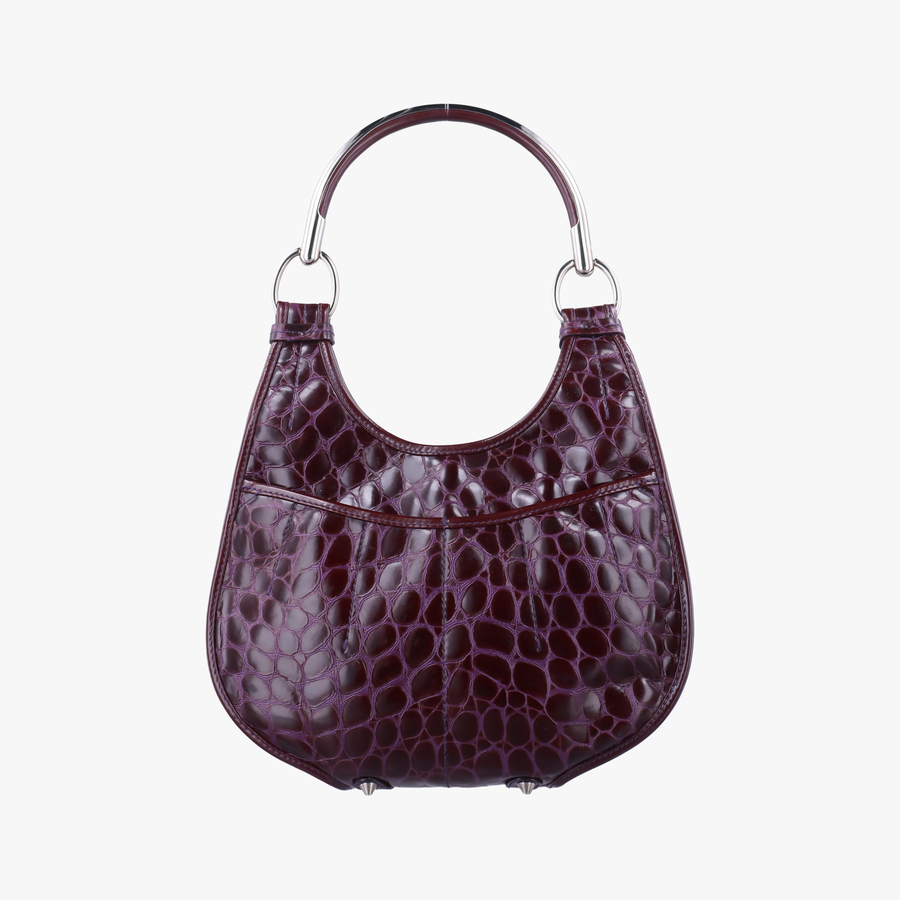 Pre-owned Christian Dior Croc Purple Leather  shoulderbag | stylenewstar