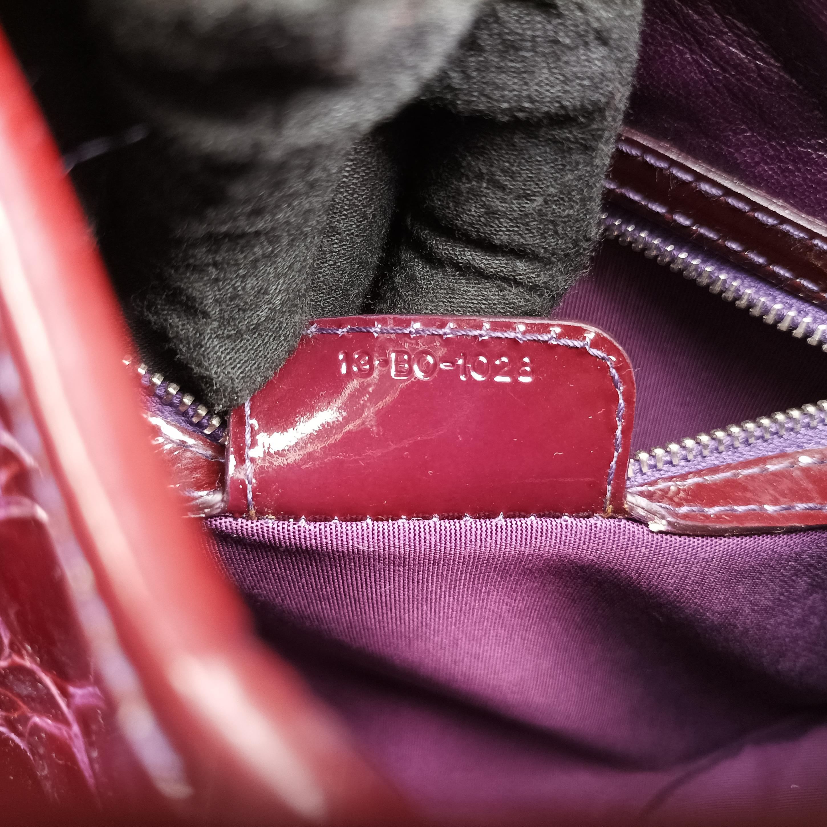 Pre-owned Christian Dior Croc Purple Leather  shoulderbag | stylenewstar