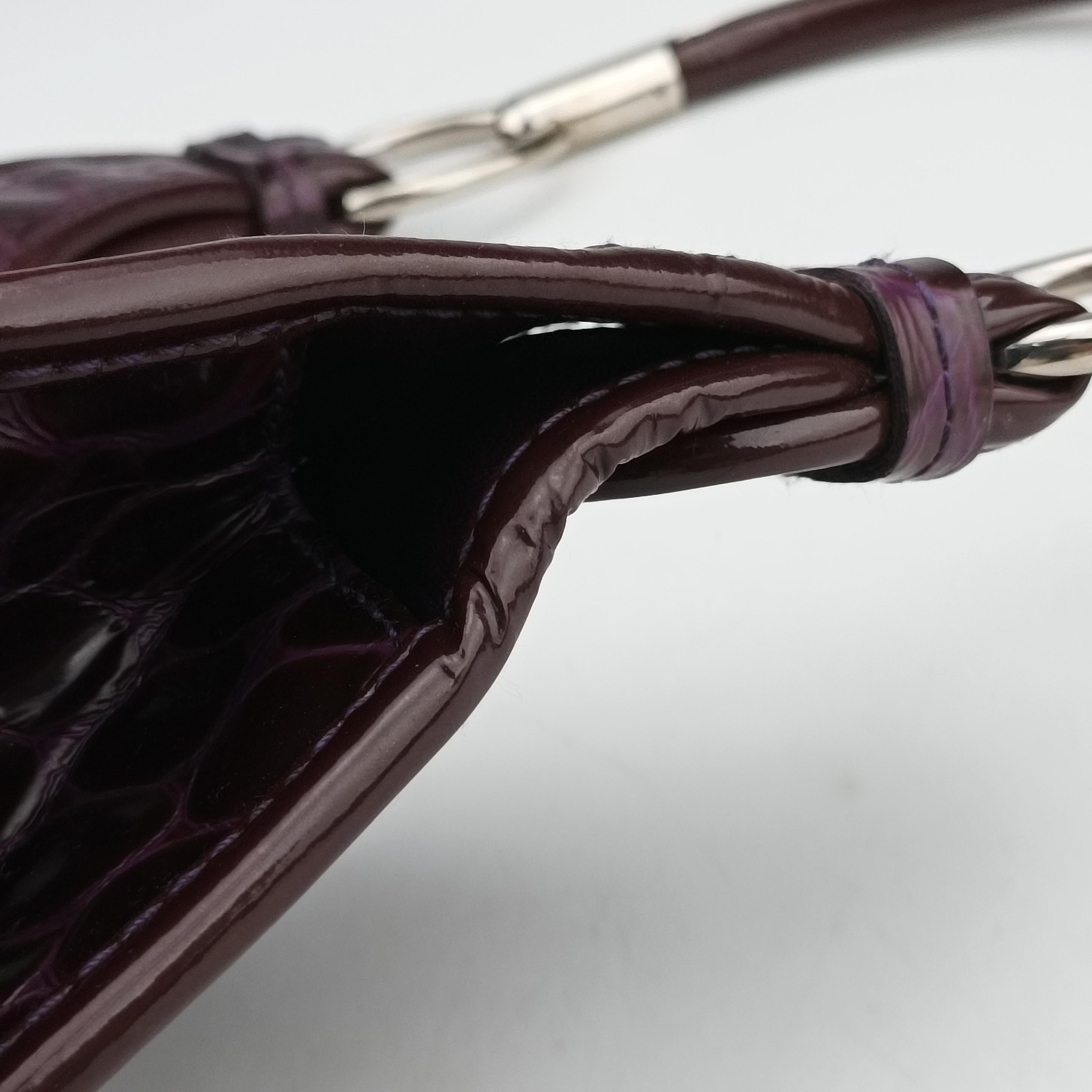 Pre-owned Christian Dior Croc Purple Leather  shoulderbag | stylenewstar