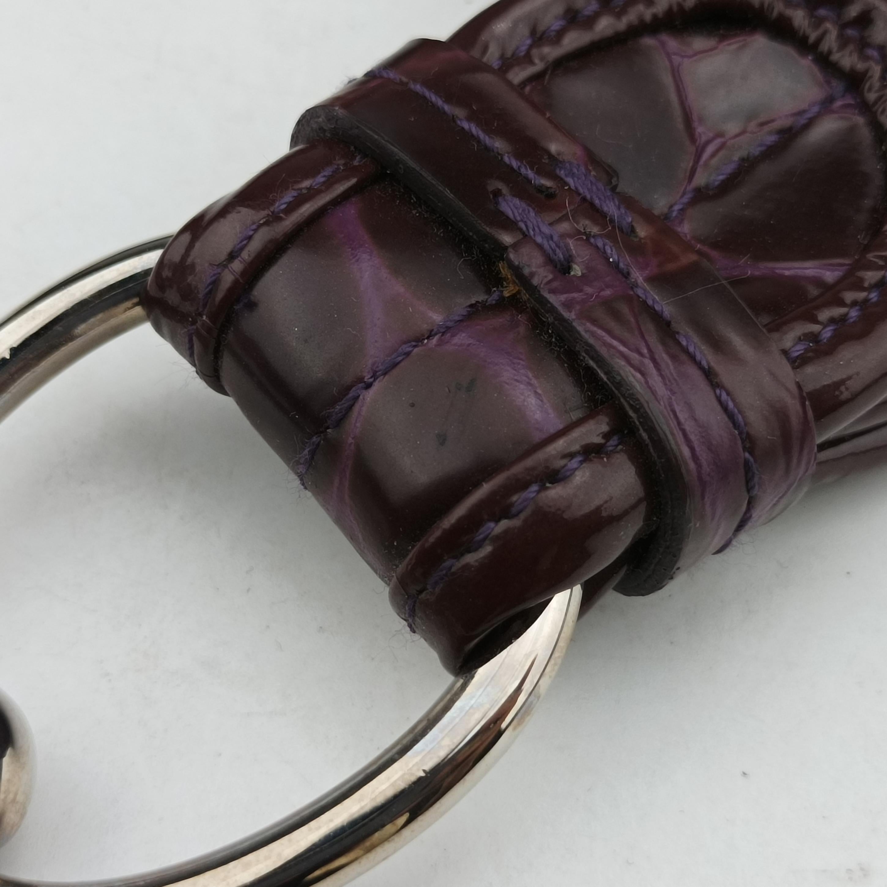 Pre-owned Christian Dior Croc Purple Leather  shoulderbag | stylenewstar