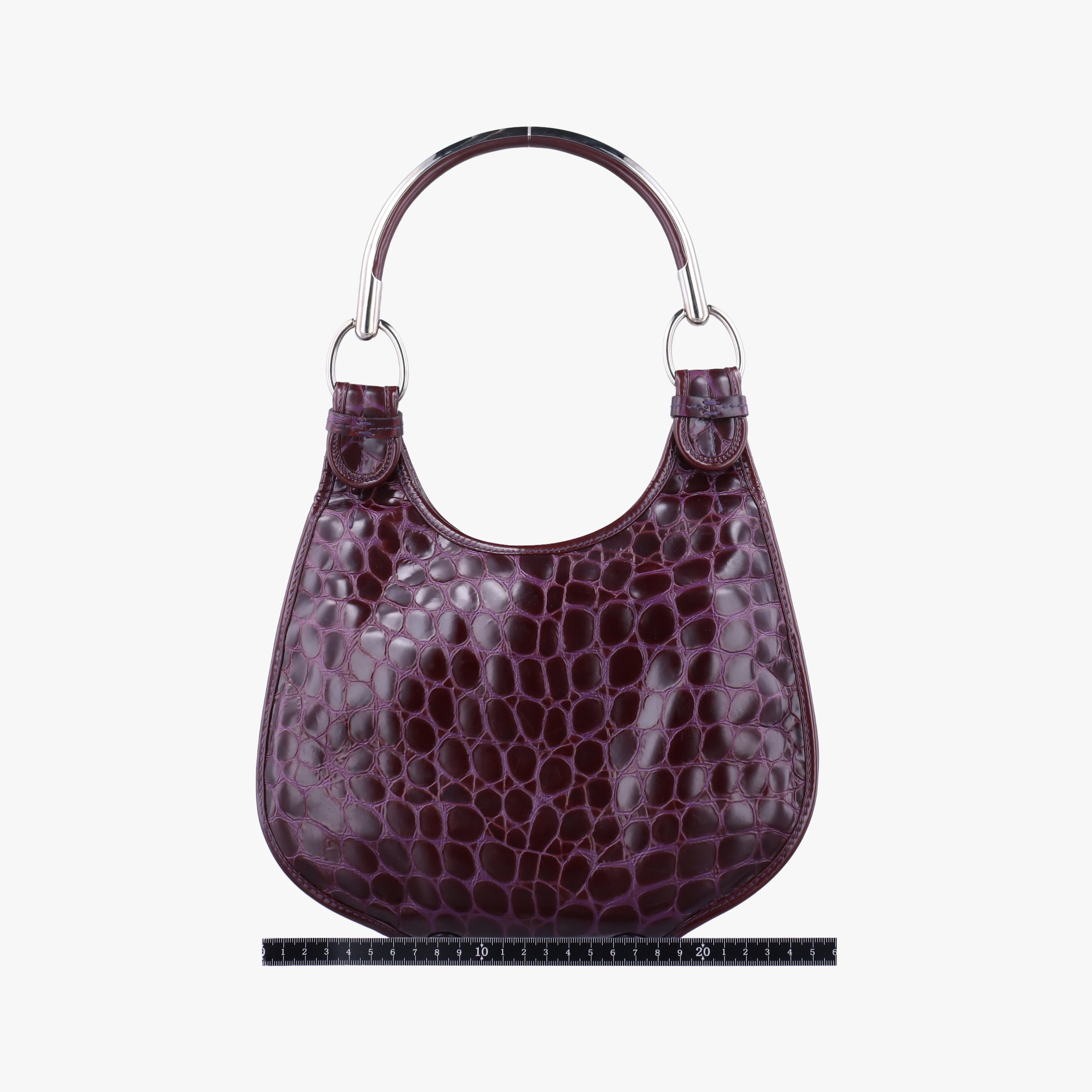 Pre-owned Christian Dior Croc Purple Leather  shoulderbag | stylenewstar