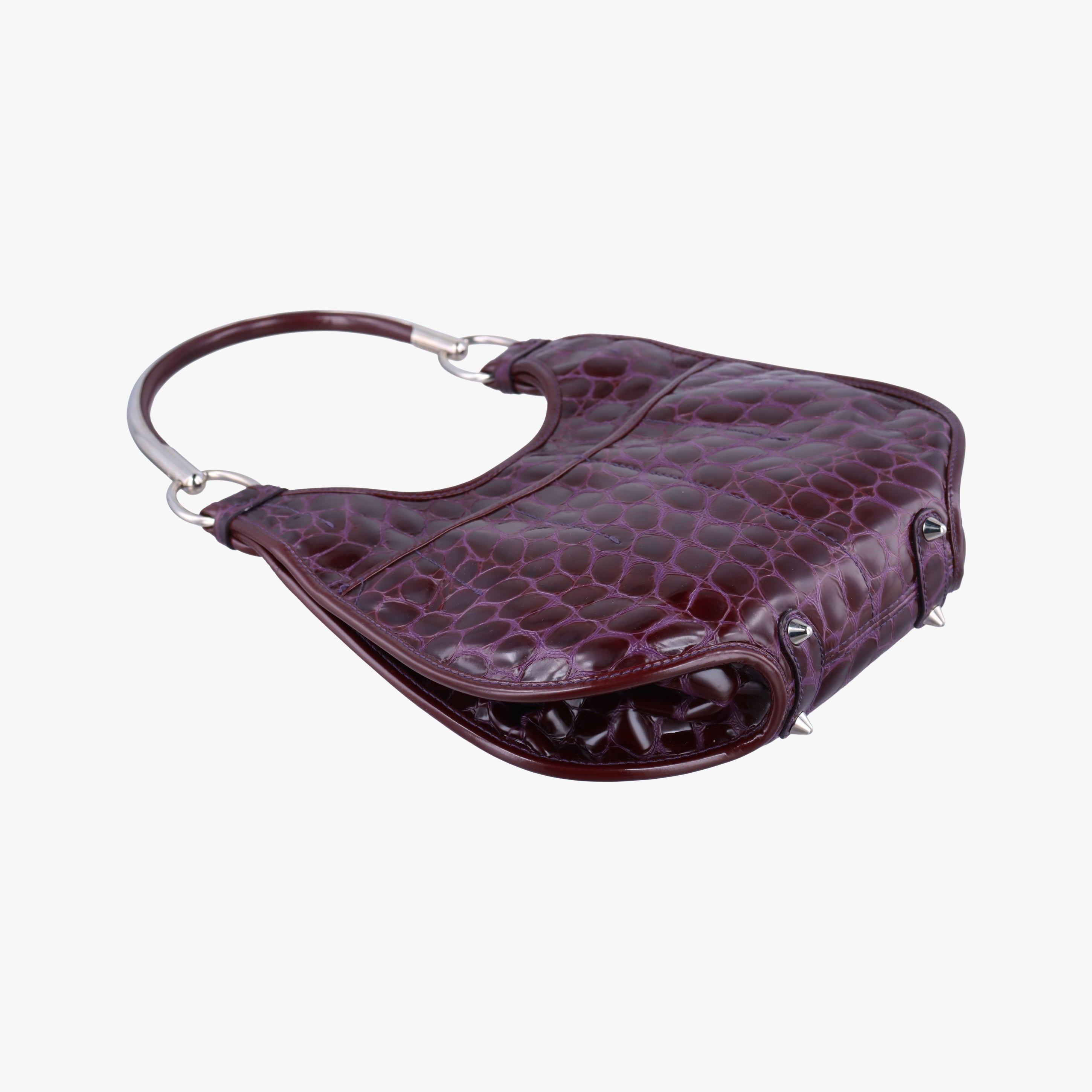 Pre-owned Christian Dior Croc Purple Leather  shoulderbag | stylenewstar