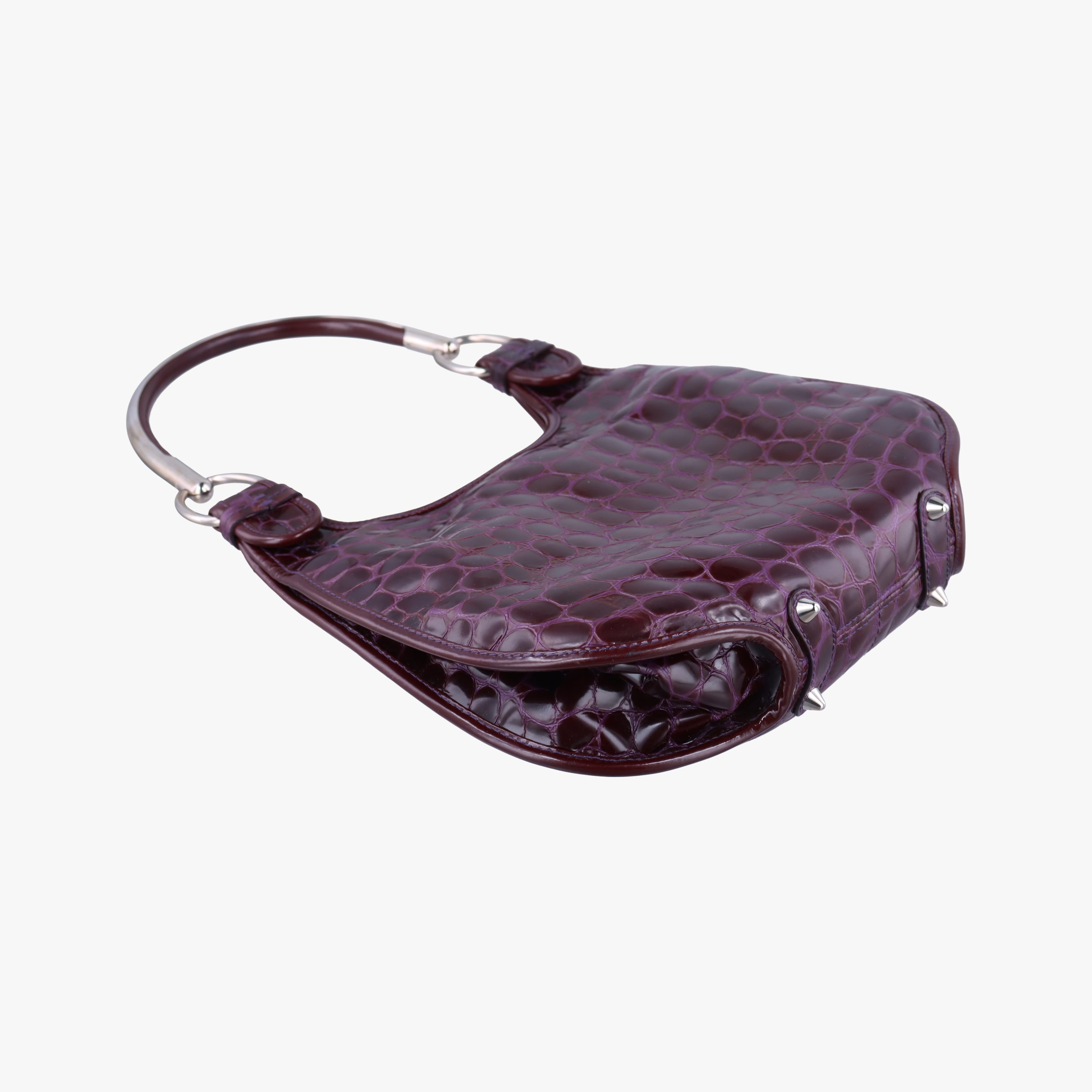 Pre-owned Christian Dior Croc Purple Leather  shoulderbag | stylenewstar