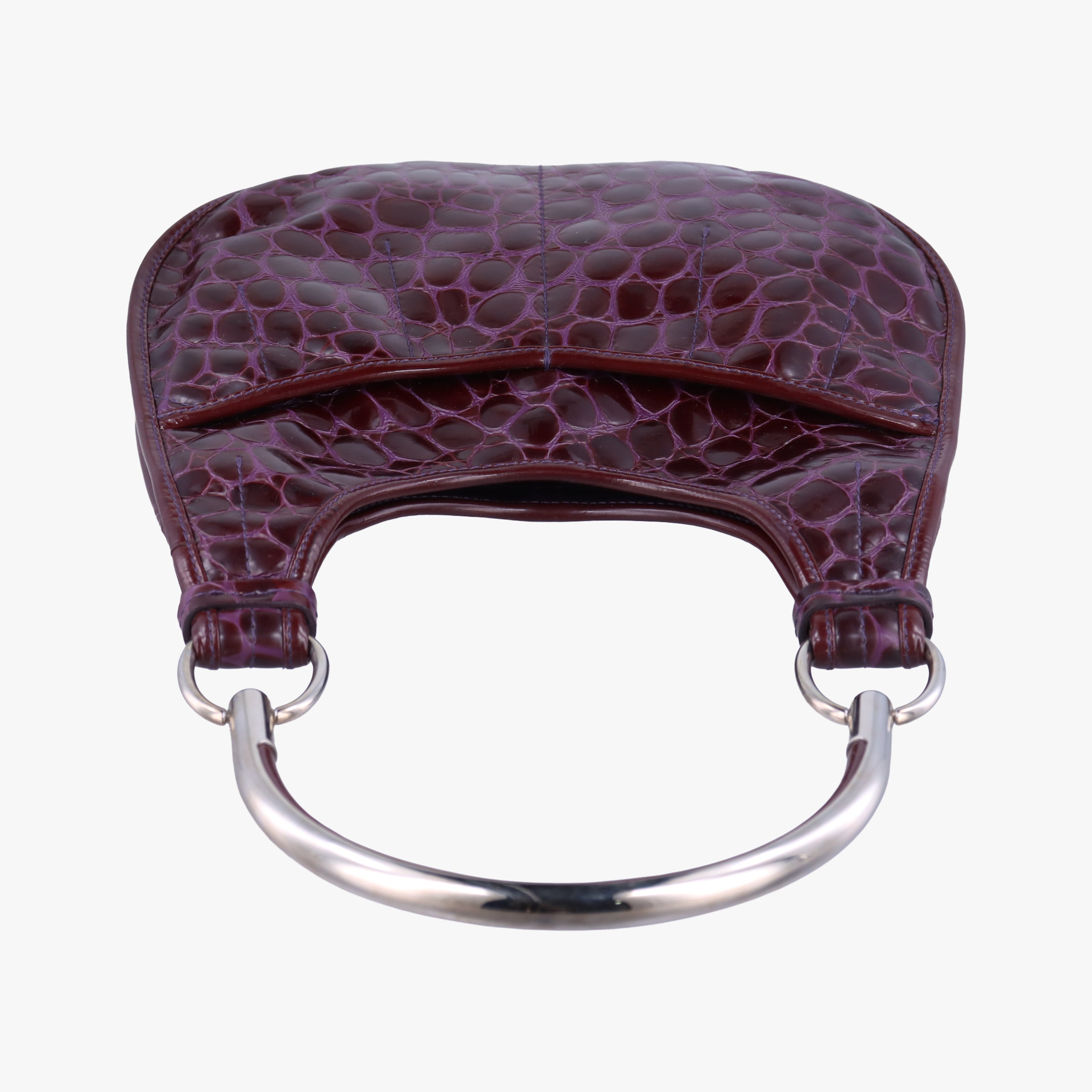 Pre-owned Christian Dior Croc Purple Leather  shoulderbag | stylenewstar