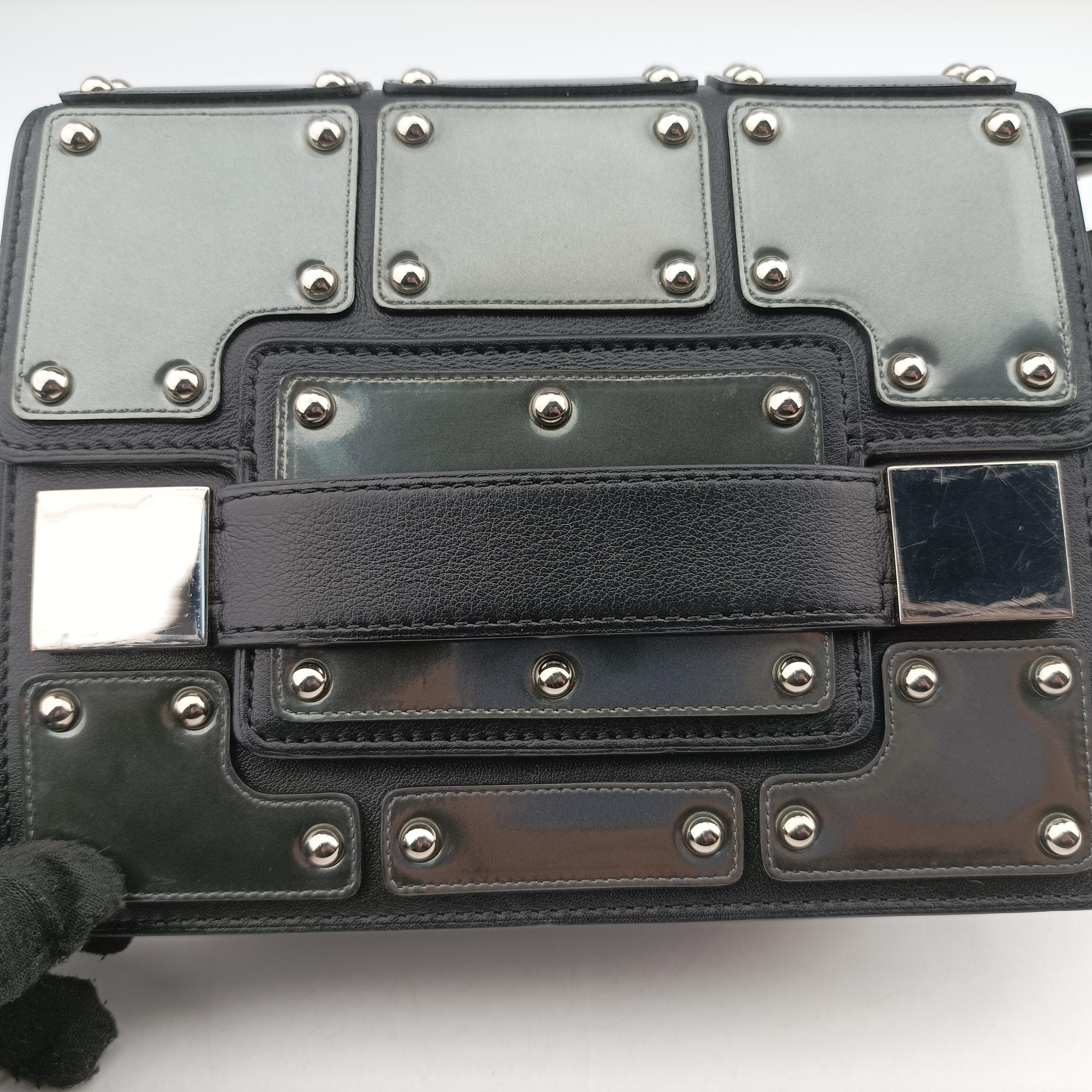 Vintage Delvaux Iron Shield Madame Mini Black leather  shoulderbag | stylenewstar