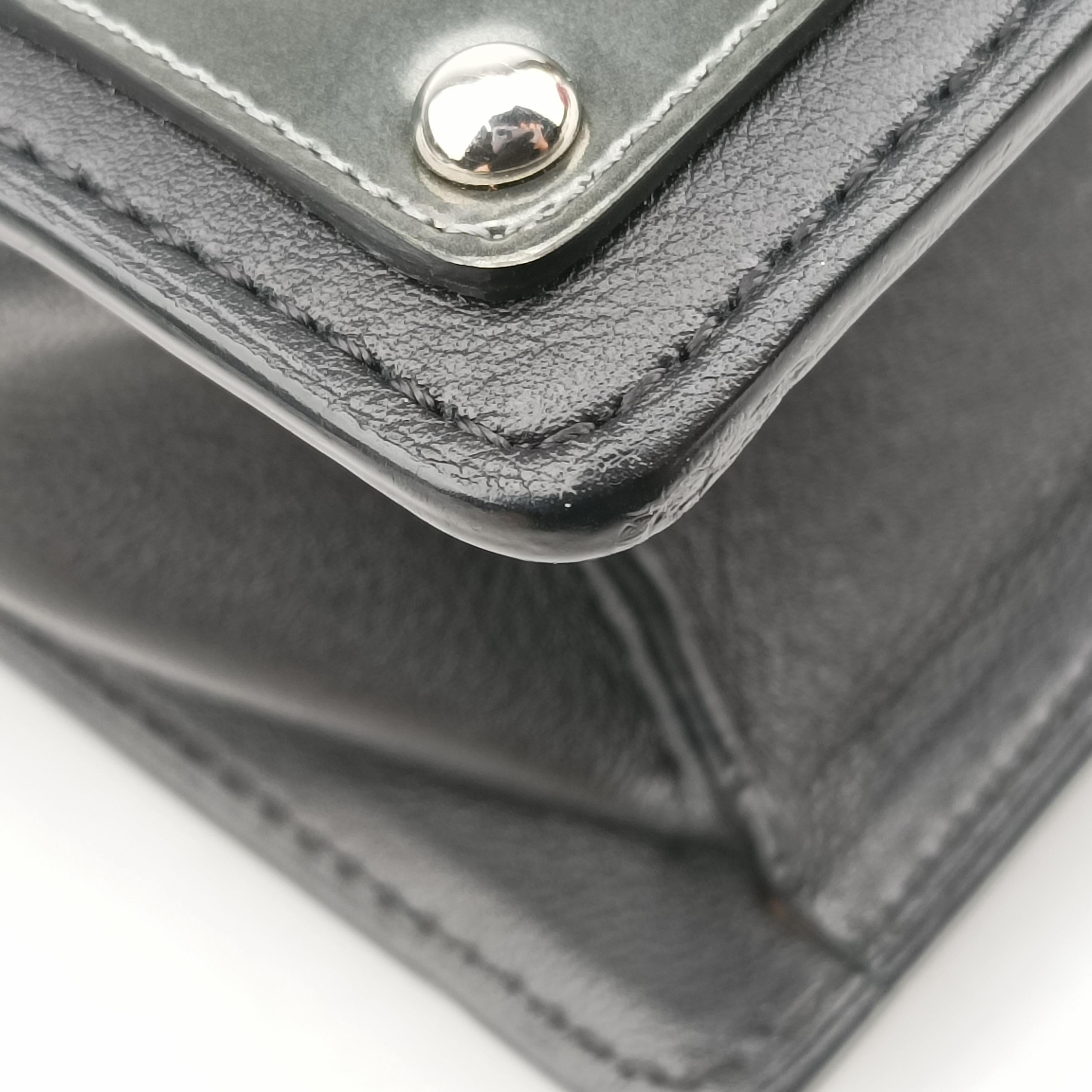 Vintage Delvaux Iron Shield Madame Mini Black leather  shoulderbag | stylenewstar