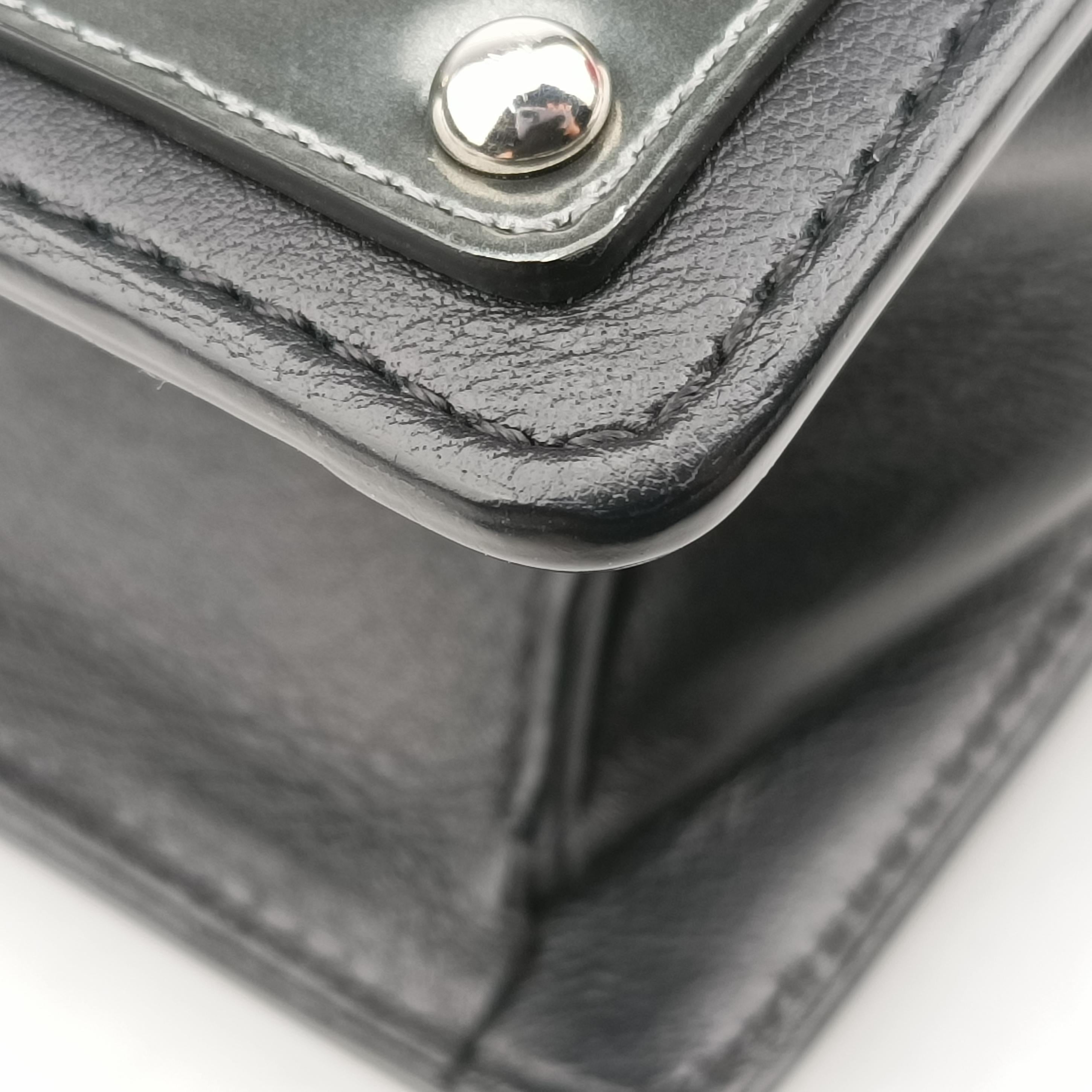 Vintage Delvaux Iron Shield Madame Mini Black leather  shoulderbag | stylenewstar