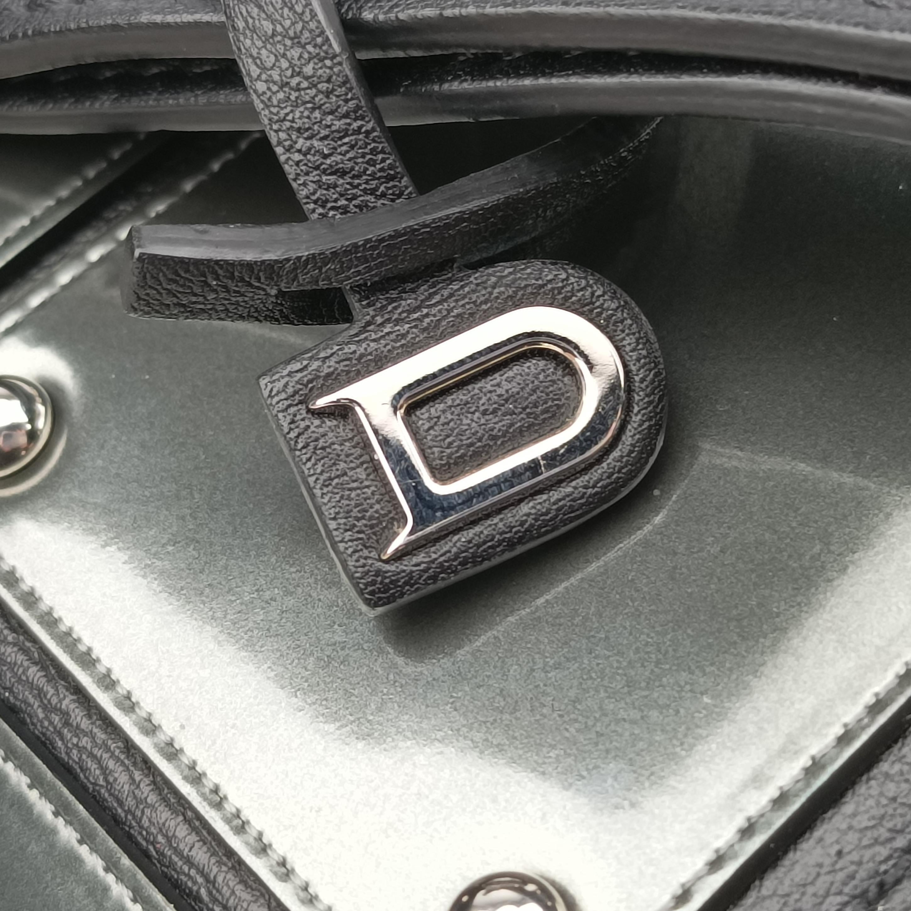 Vintage Delvaux Iron Shield Madame Mini Black leather  shoulderbag | stylenewstar