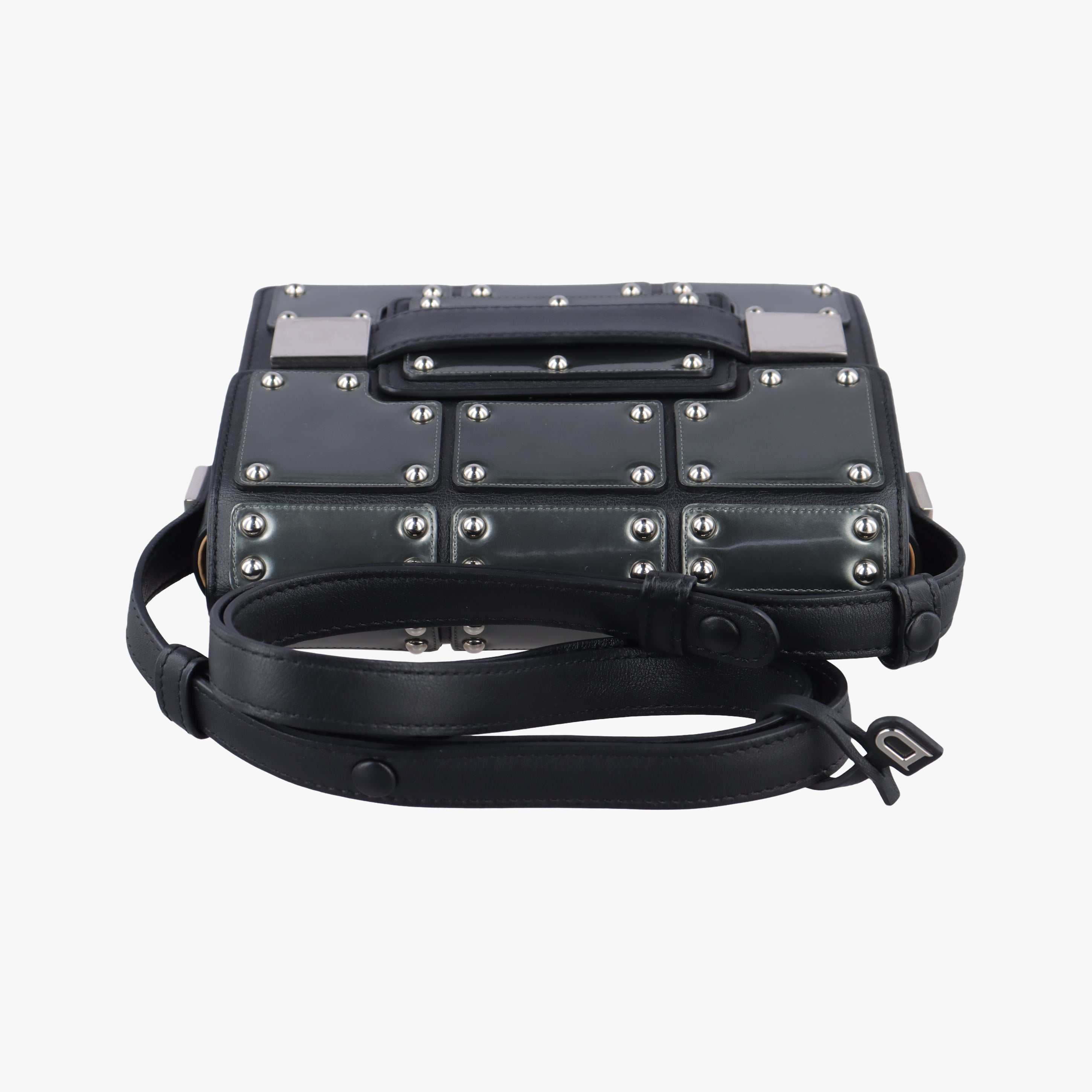 Vintage Delvaux Iron Shield Madame Mini Black leather  shoulderbag | stylenewstar