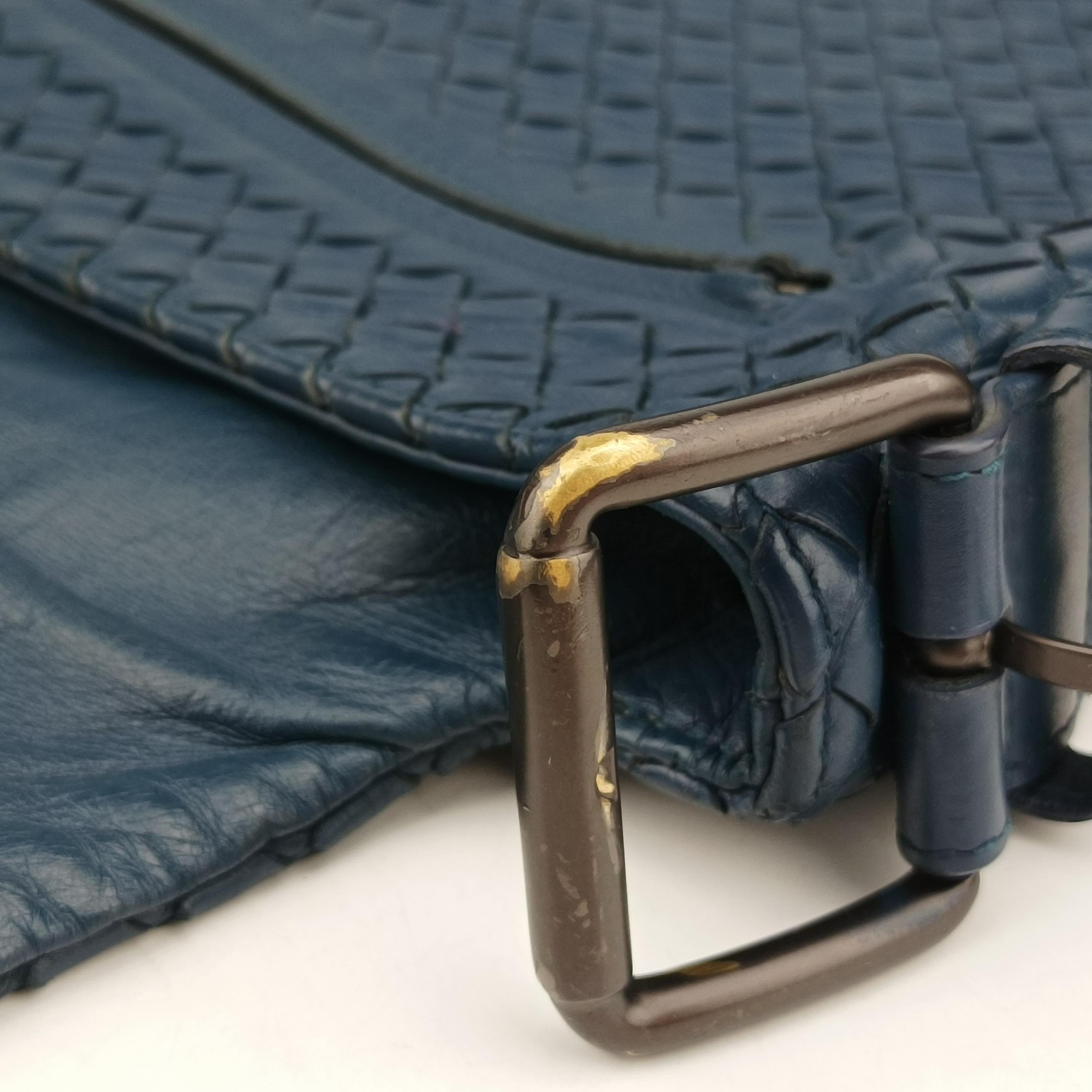 Secondhand Bottega Veneta Intrecciato Navy lambskin  shoulderbag | stylenewstar