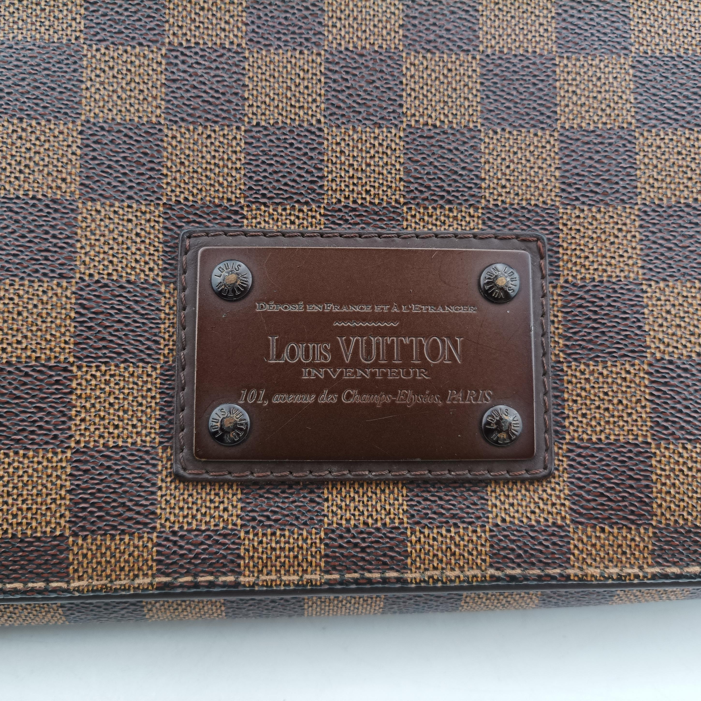 Pre-owned Louis Vuitton BROOKLYN MM EBENE Damier Canvas N51211 shoulderbag | stylenewstar