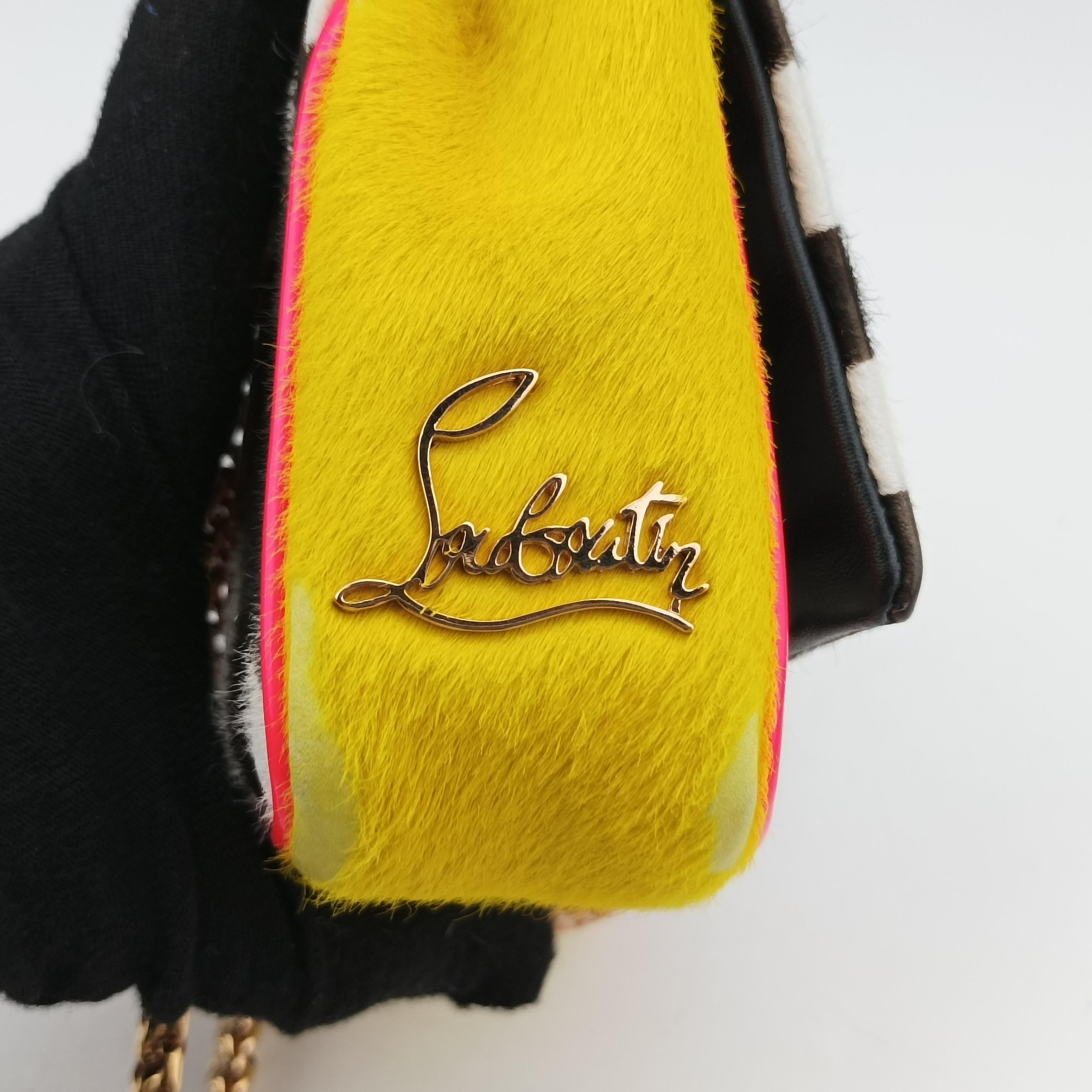 Pre-owned Christian Louboutin Sweet Charity Multicolour ponyhair × snakeskin  shoulderbag | stylenewstar
