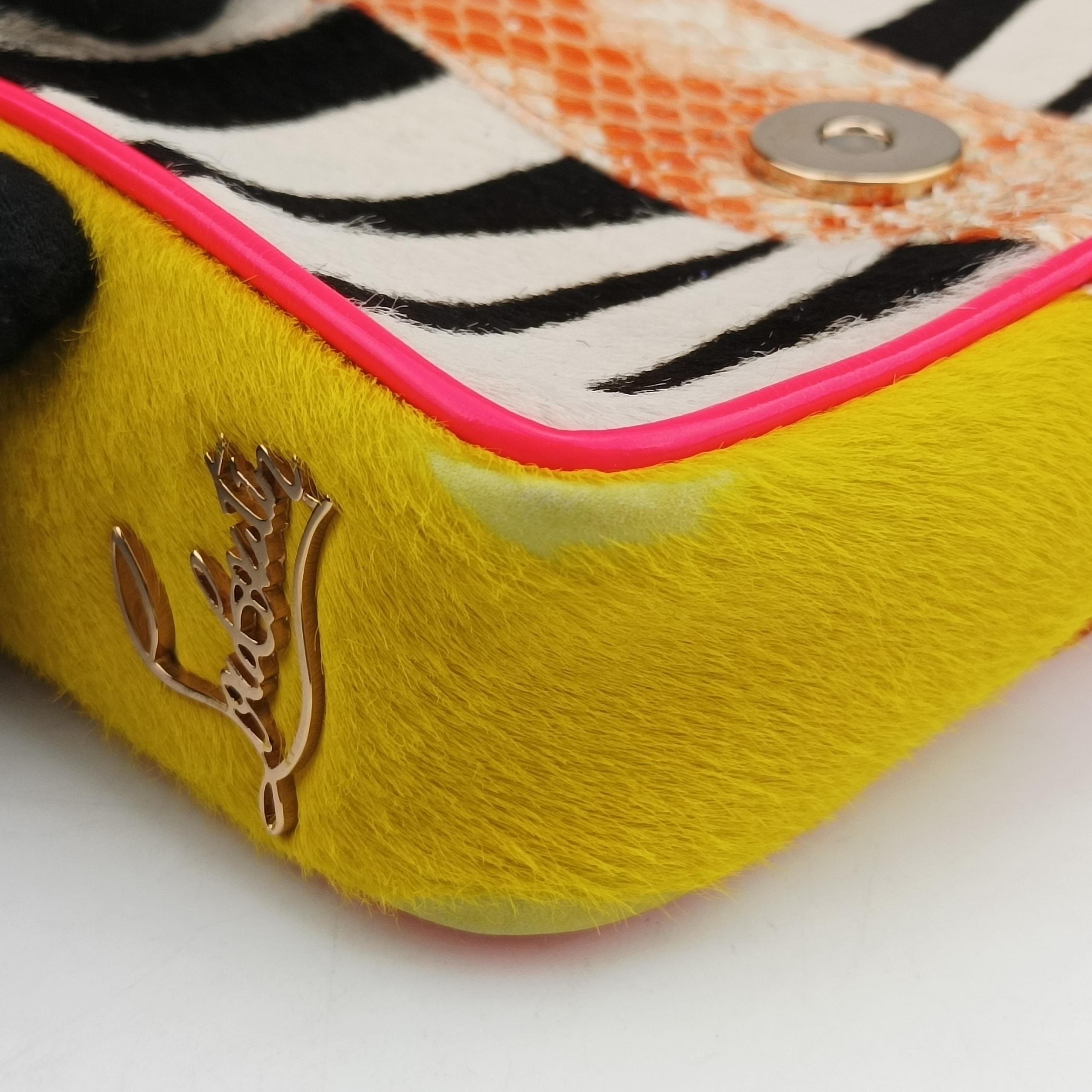 Pre-owned Christian Louboutin Sweet Charity Multicolour ponyhair × snakeskin  shoulderbag | stylenewstar