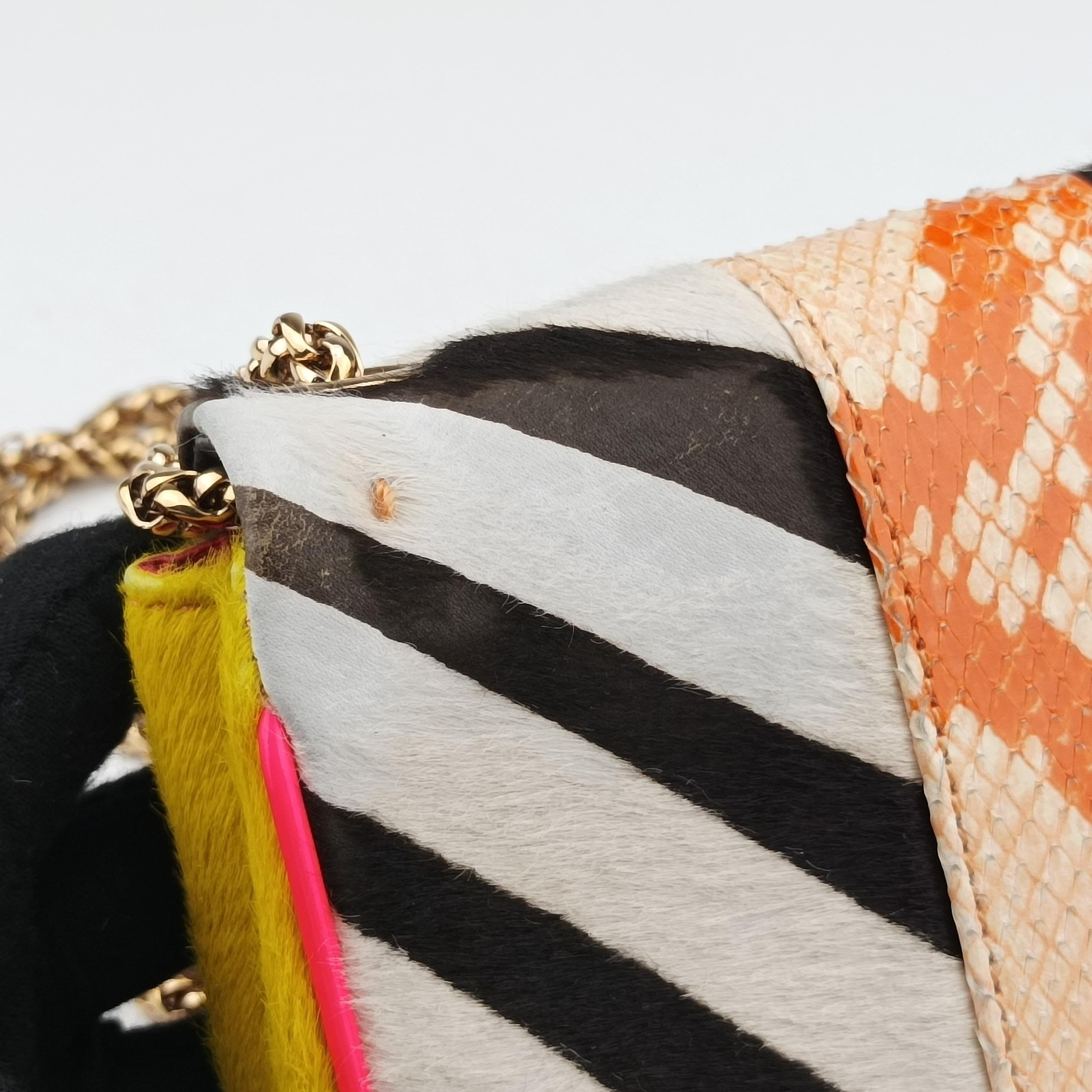 Pre-owned Christian Louboutin Sweet Charity Multicolour ponyhair × snakeskin  shoulderbag | stylenewstar