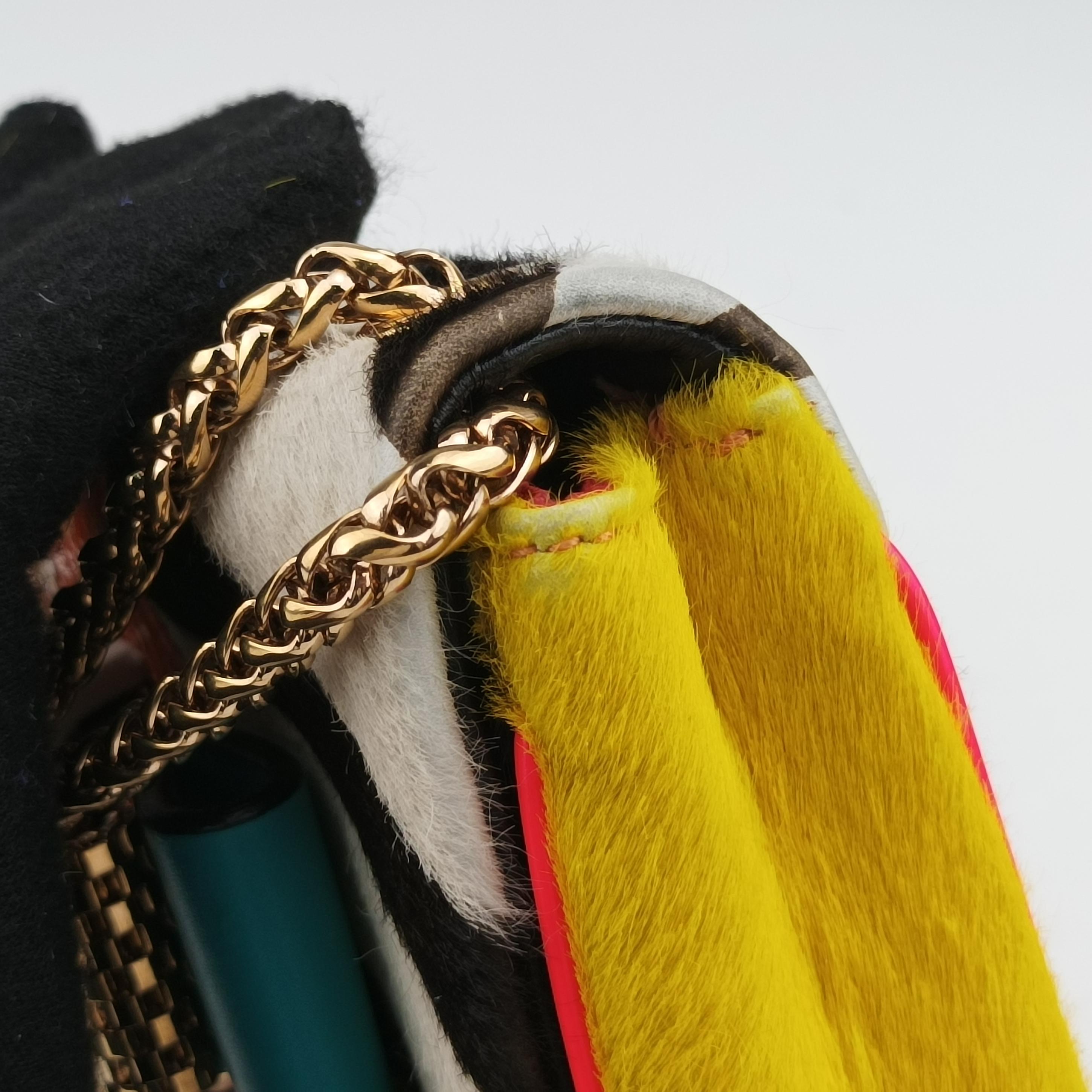 Pre-owned Christian Louboutin Sweet Charity Multicolour ponyhair × snakeskin  shoulderbag | stylenewstar