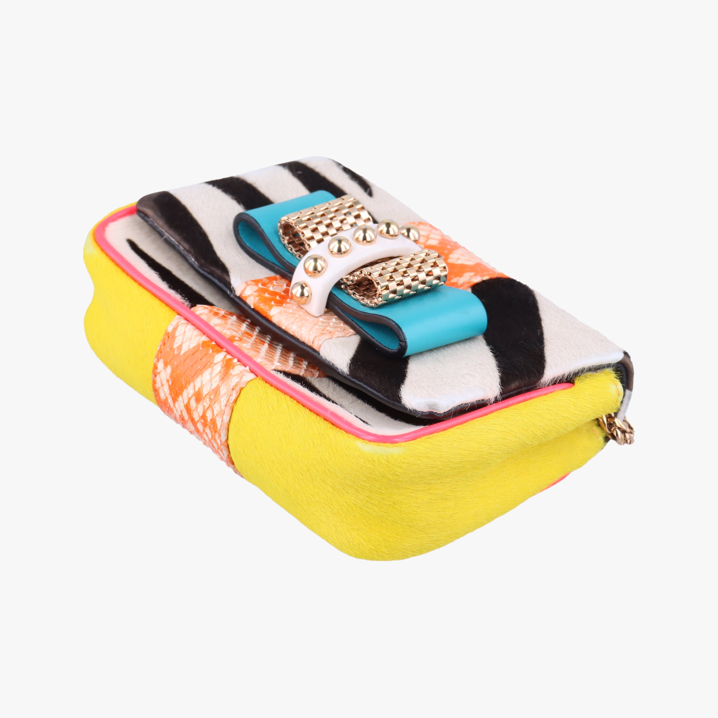 Pre-owned Christian Louboutin Sweet Charity Multicolour ponyhair × snakeskin  shoulderbag | stylenewstar