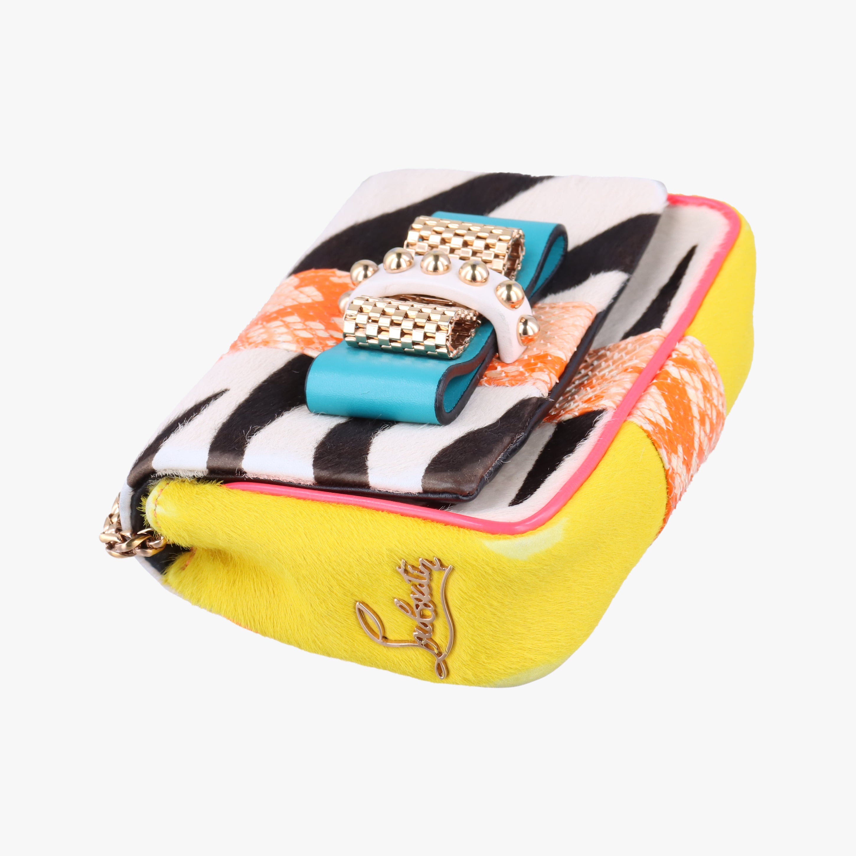 Pre-owned Christian Louboutin Sweet Charity Multicolour ponyhair × snakeskin  shoulderbag | stylenewstar