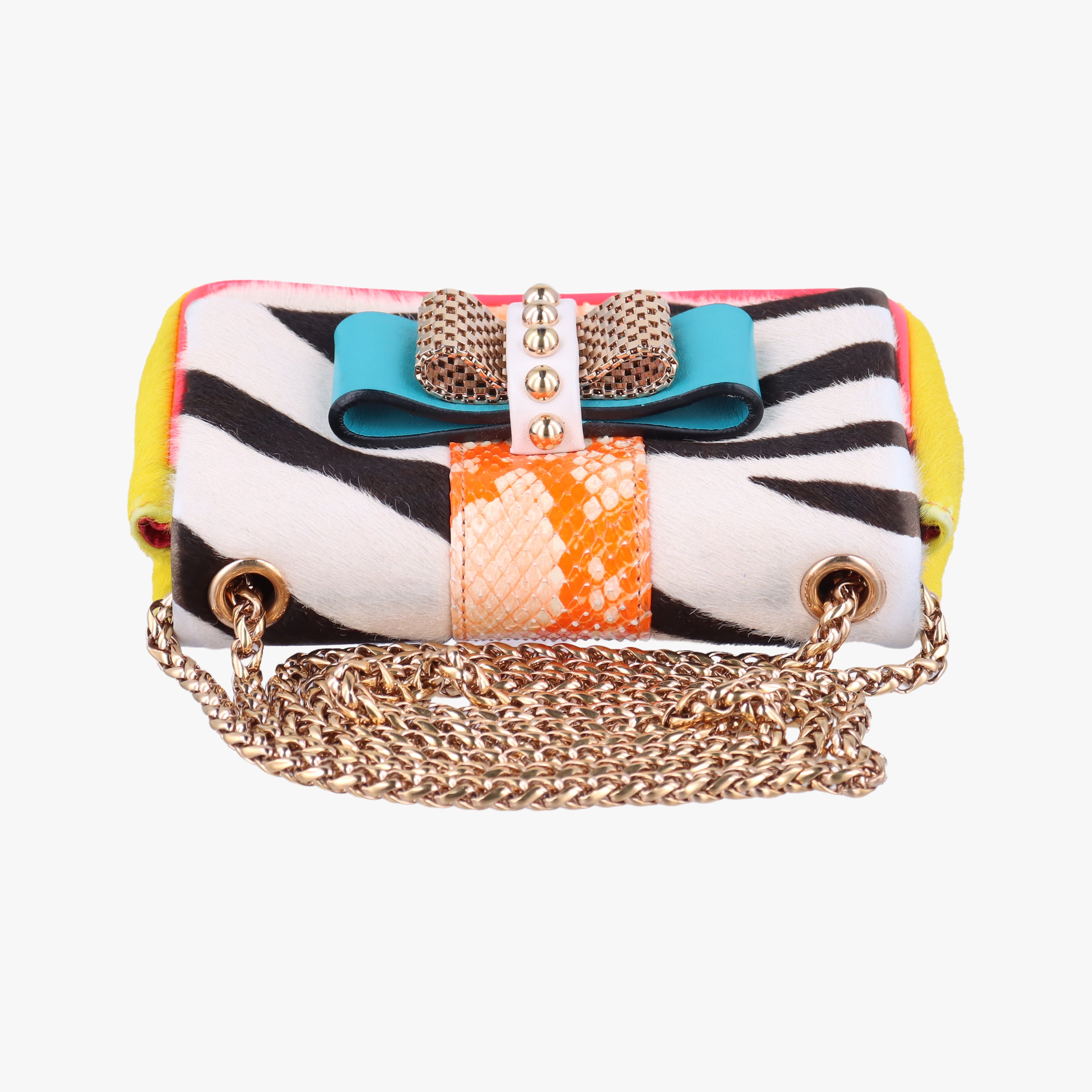 Pre-owned Christian Louboutin Sweet Charity Multicolour ponyhair × snakeskin  shoulderbag | stylenewstar