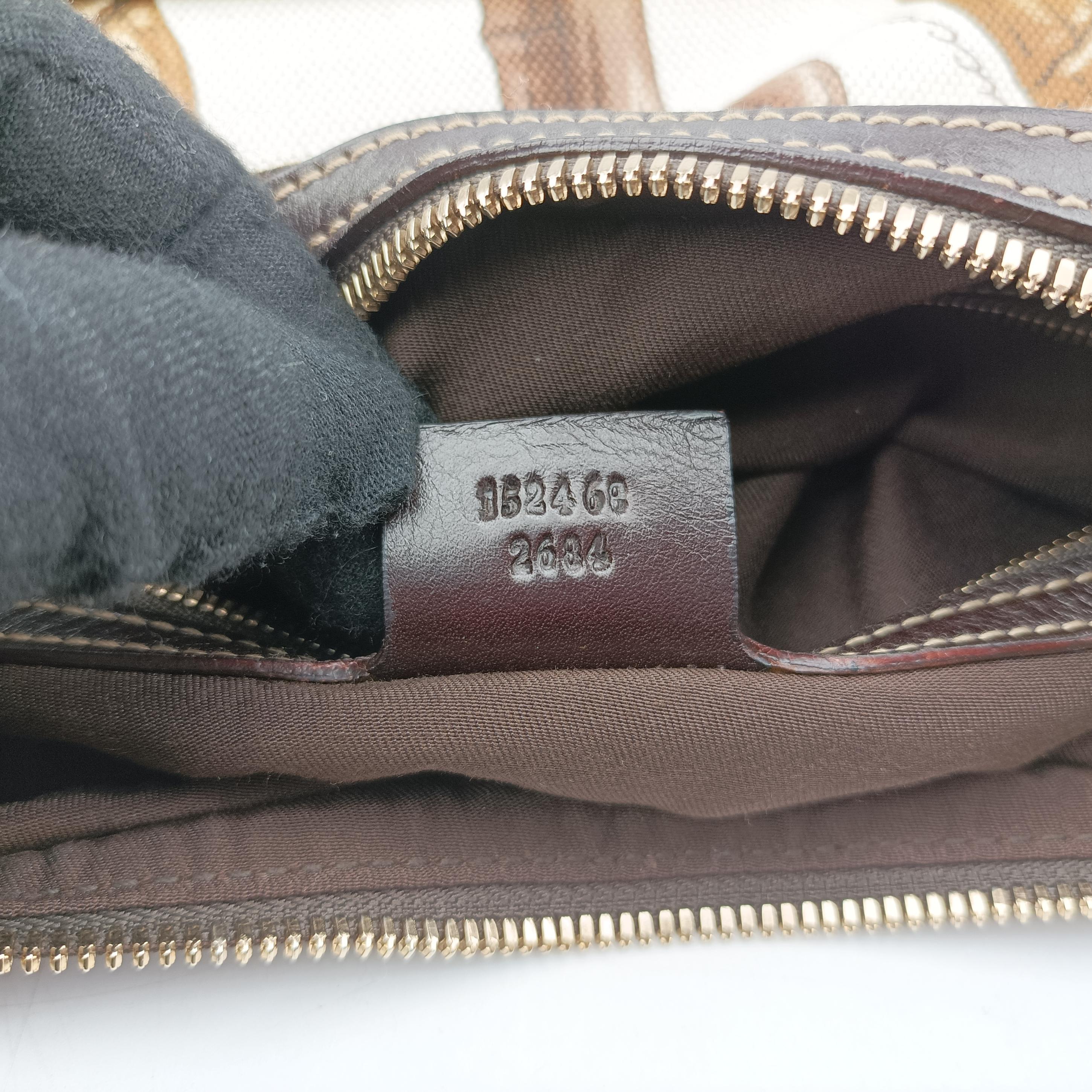 Vintage Gucci Horsebit White×brown Canvas 152468 shoulderbag | stylenewstar