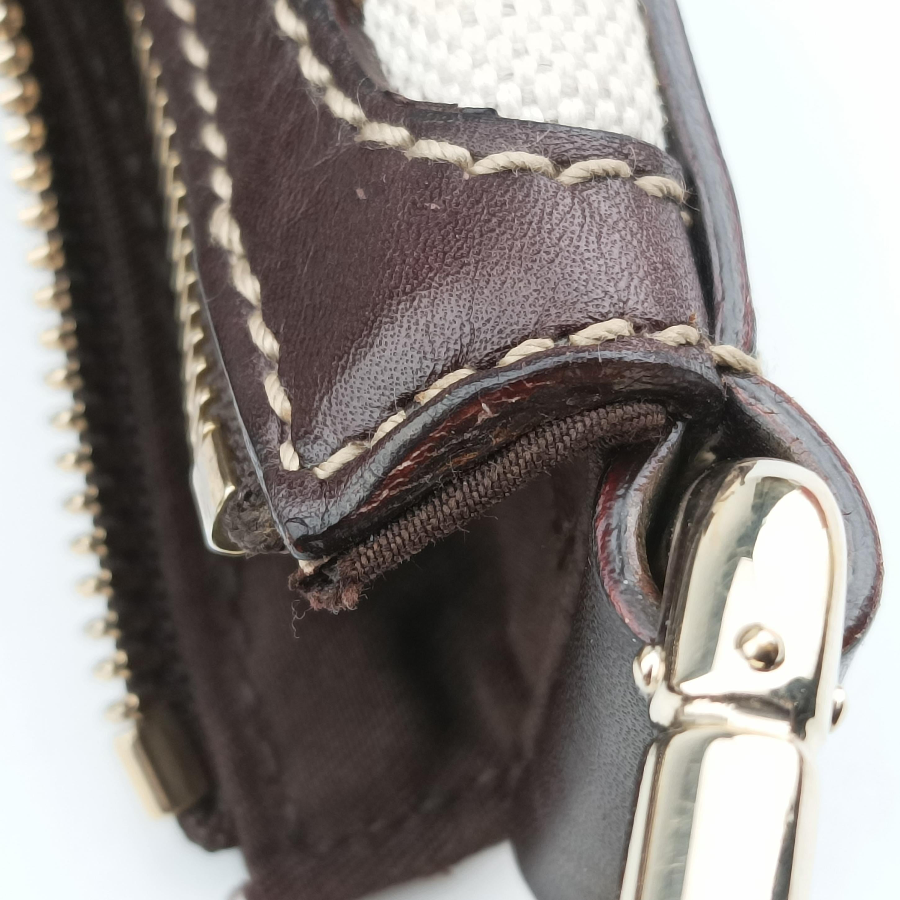 Vintage Gucci Horsebit White×brown Canvas 152468 shoulderbag | stylenewstar