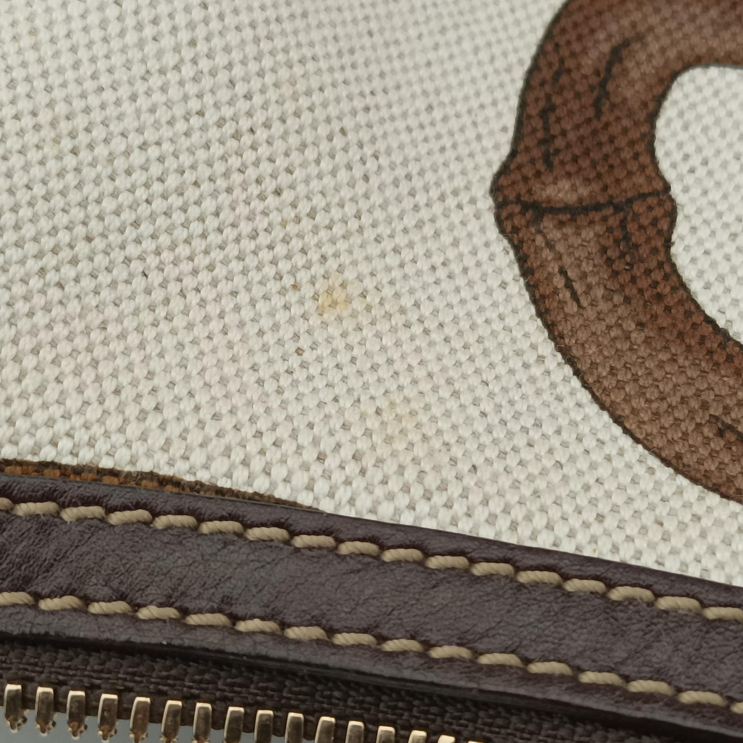 Vintage Gucci Horsebit White×brown Canvas 152468 shoulderbag | stylenewstar