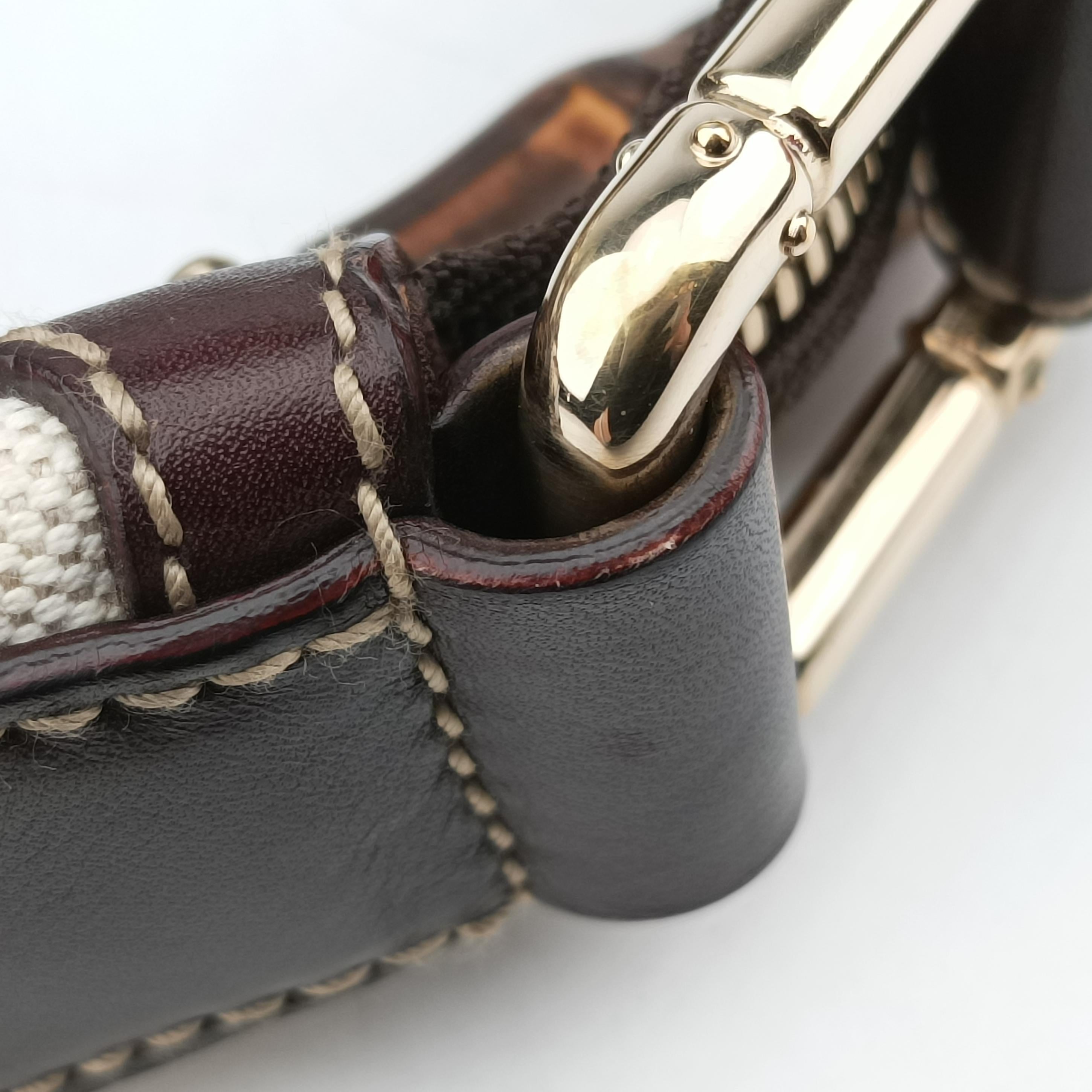 Vintage Gucci Horsebit White×brown Canvas 152468 shoulderbag | stylenewstar