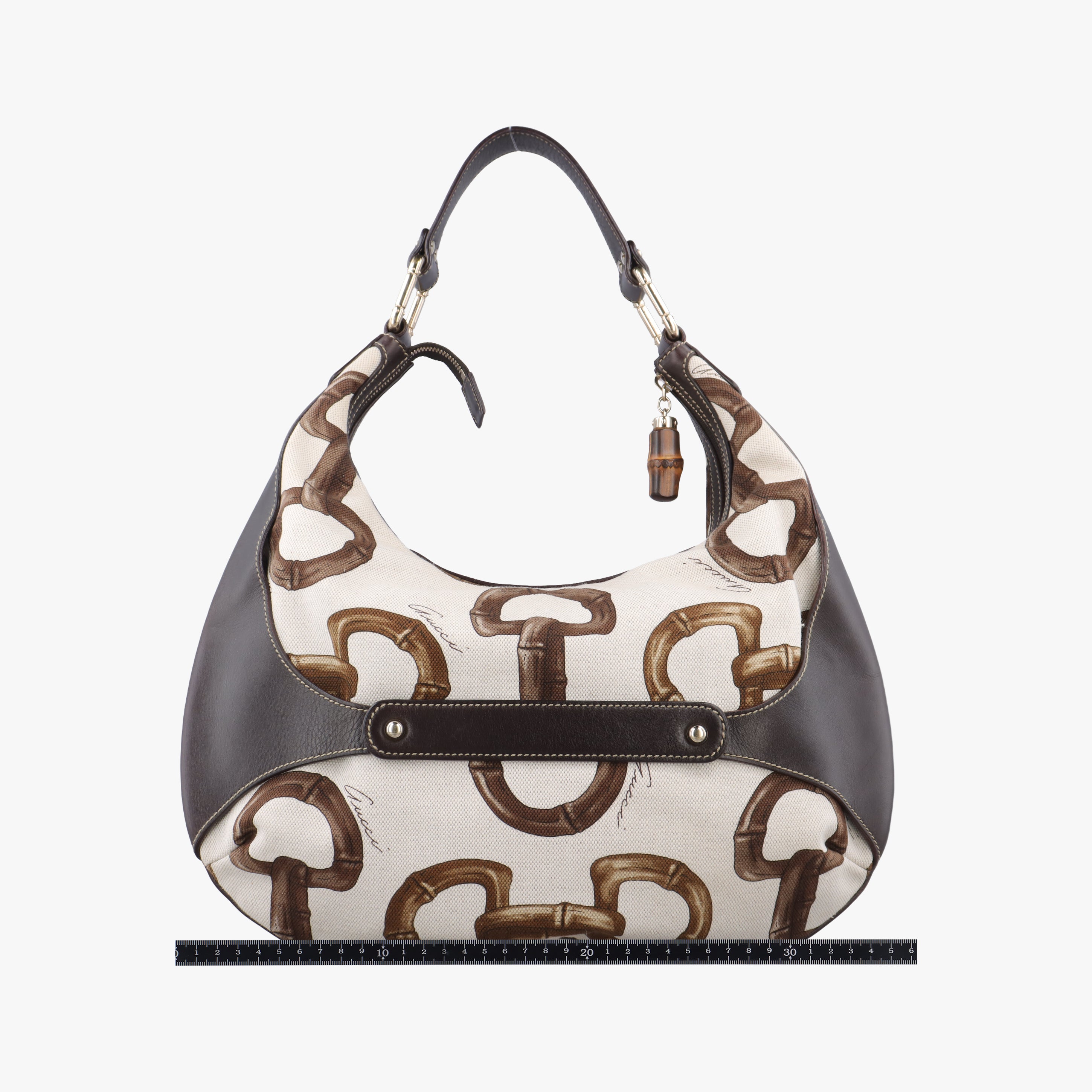 Vintage Gucci Horsebit White×brown Canvas 152468 shoulderbag | stylenewstar