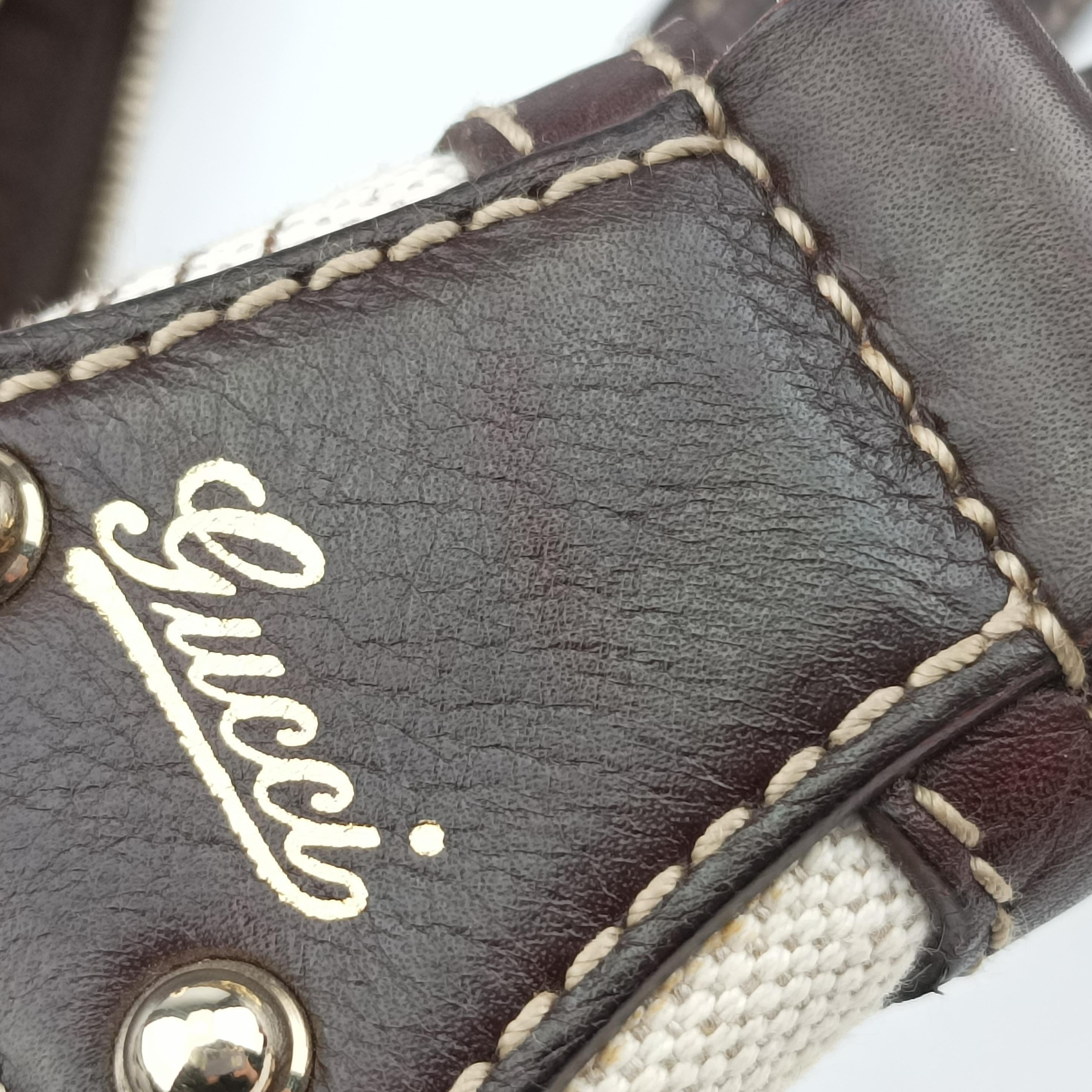 Vintage Gucci Horsebit White×brown Canvas 152468 shoulderbag | stylenewstar
