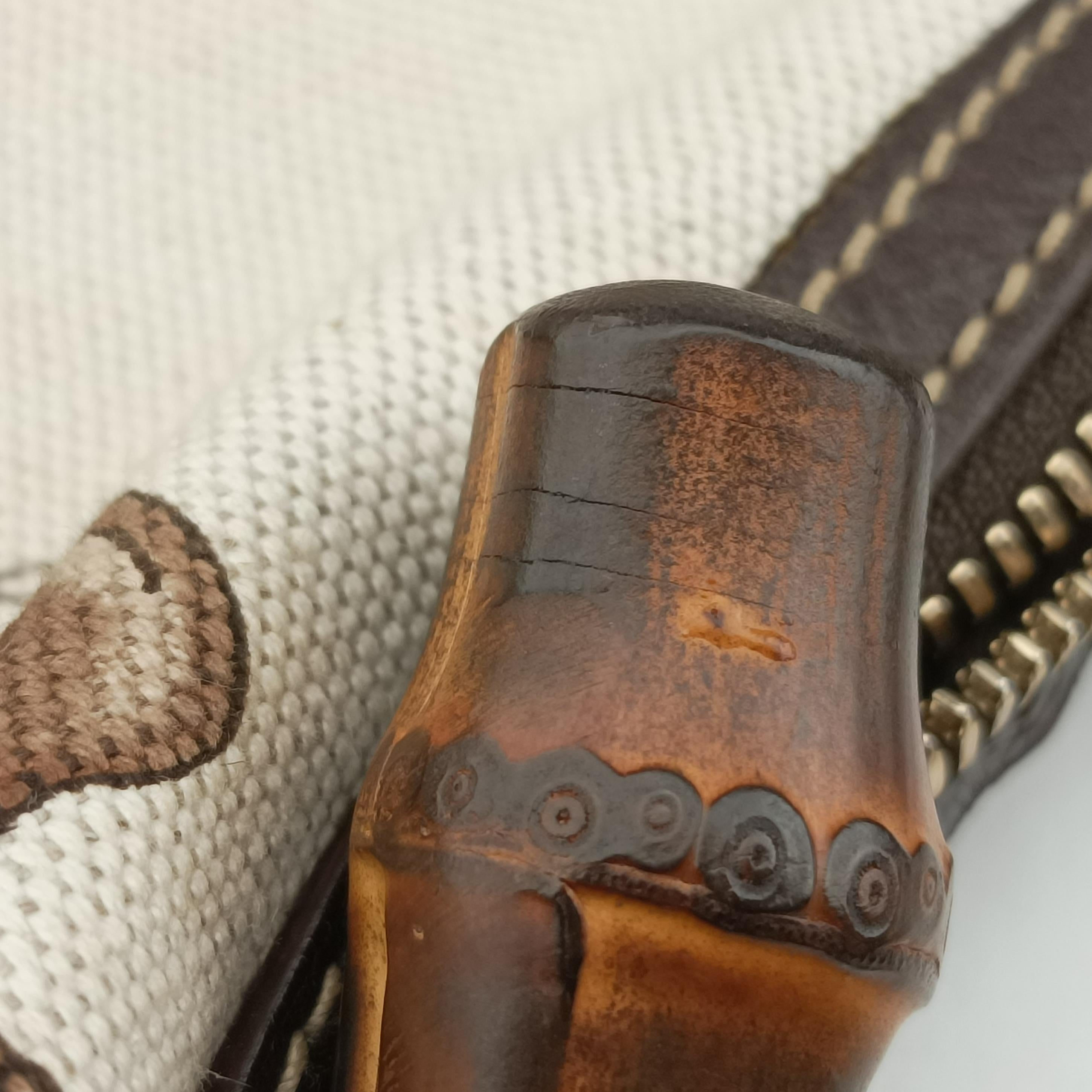 Vintage Gucci Horsebit White×brown Canvas 152468 shoulderbag | stylenewstar