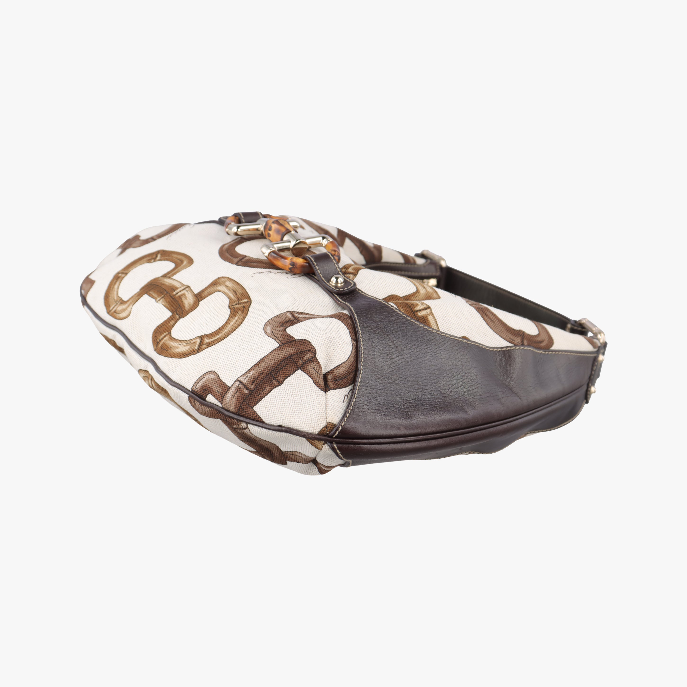 Vintage Gucci Horsebit White×brown Canvas 152468 shoulderbag | stylenewstar