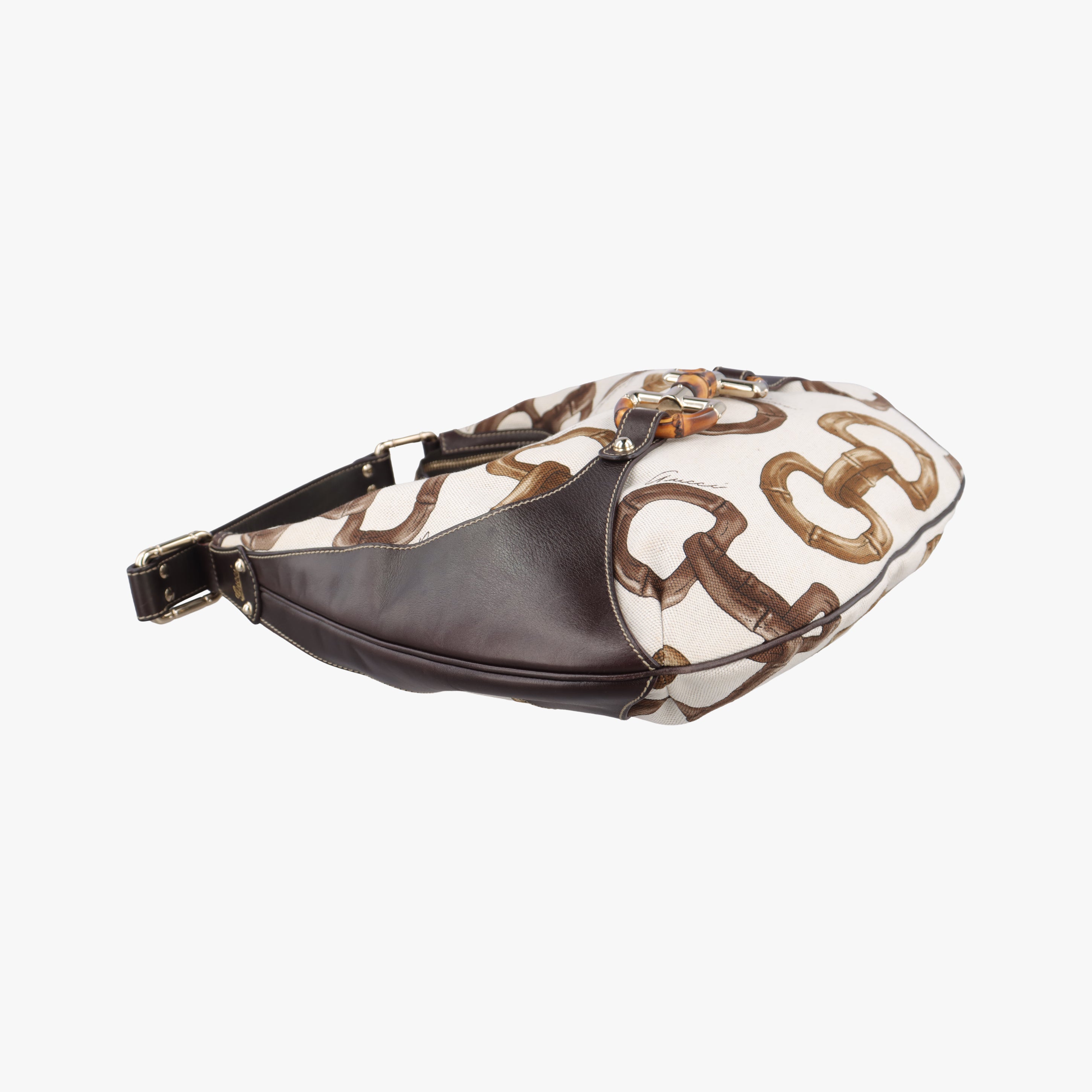 Vintage Gucci Horsebit White×brown Canvas 152468 shoulderbag | stylenewstar