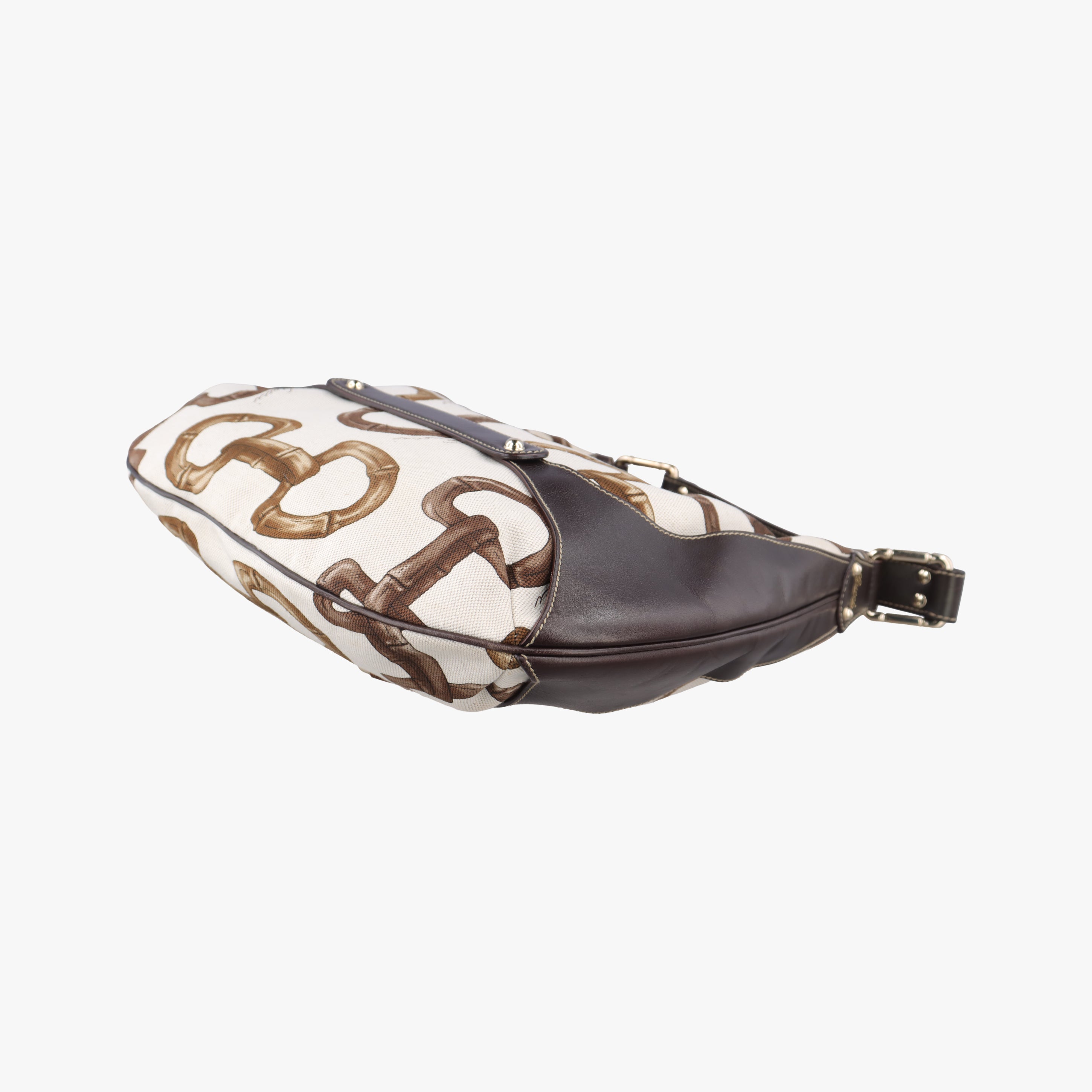 Vintage Gucci Horsebit White×brown Canvas 152468 shoulderbag | stylenewstar