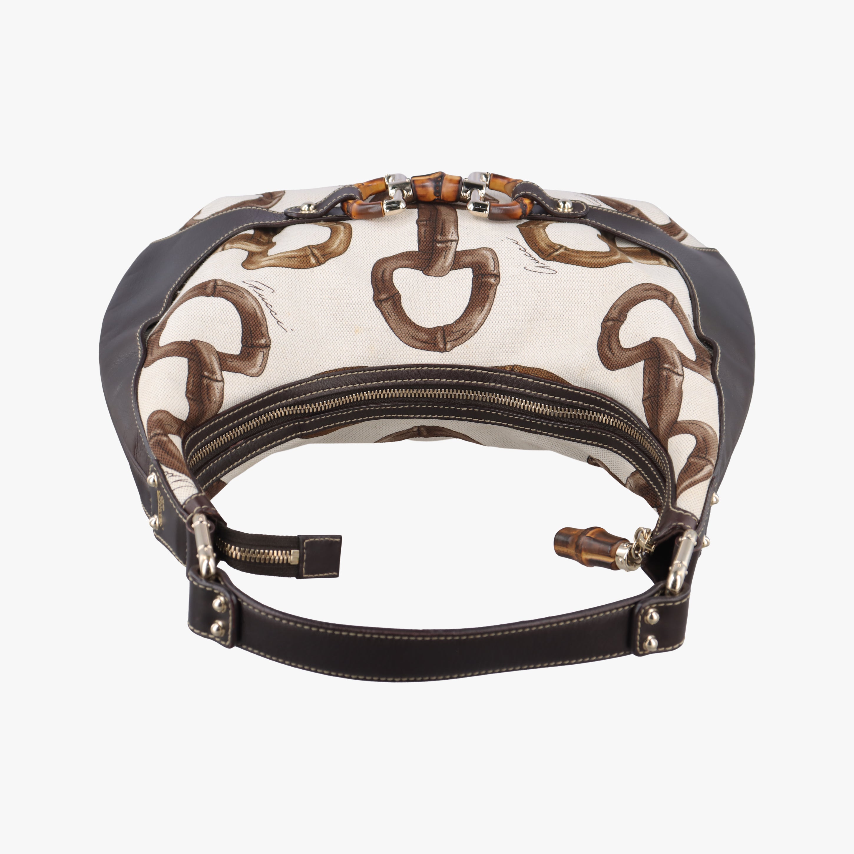 Vintage Gucci Horsebit White×brown Canvas 152468 shoulderbag | stylenewstar